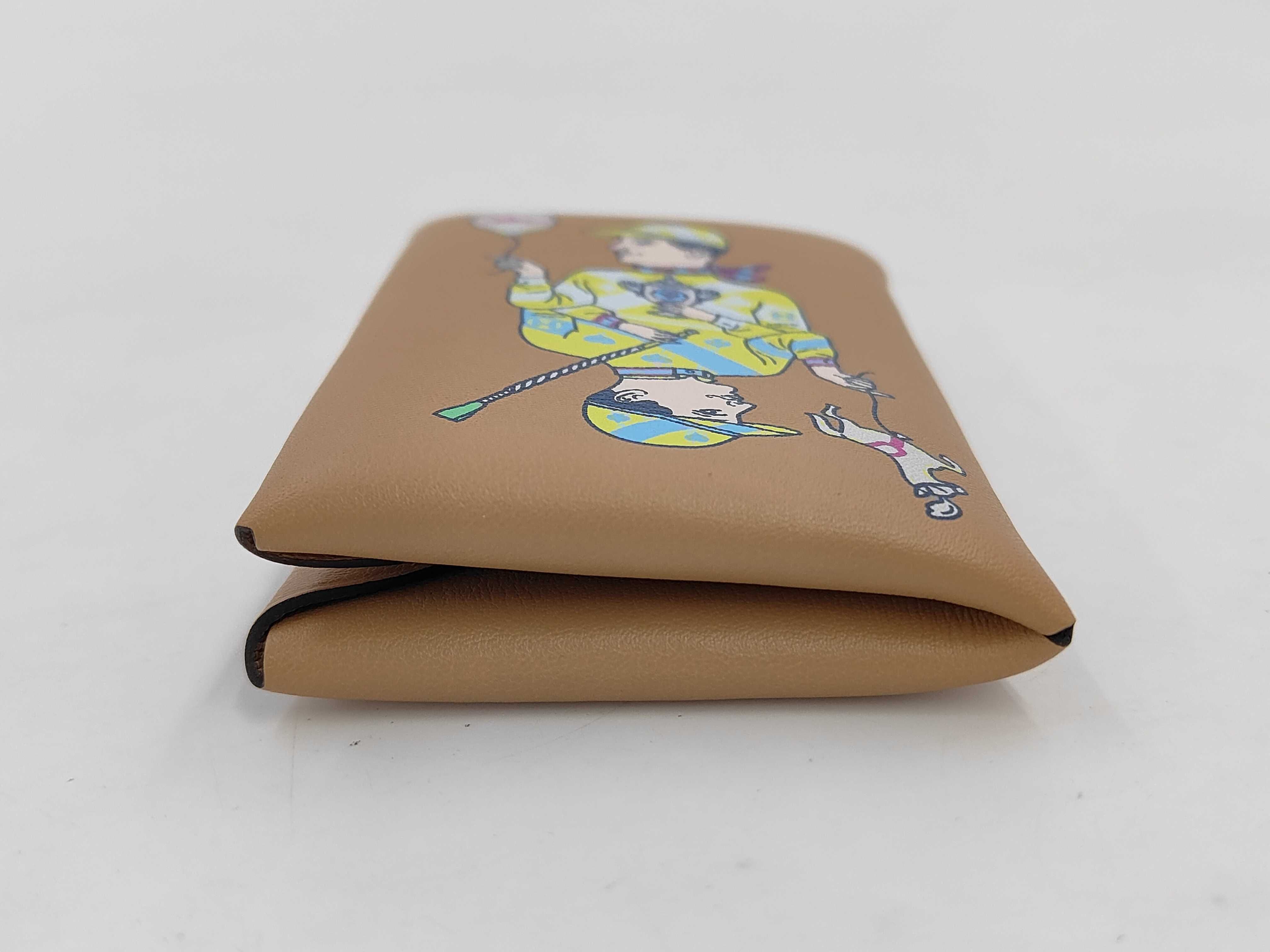 Calvi Card Case, Jockey, Swift Leather, Chai, B Stamp, Card Case — view 4