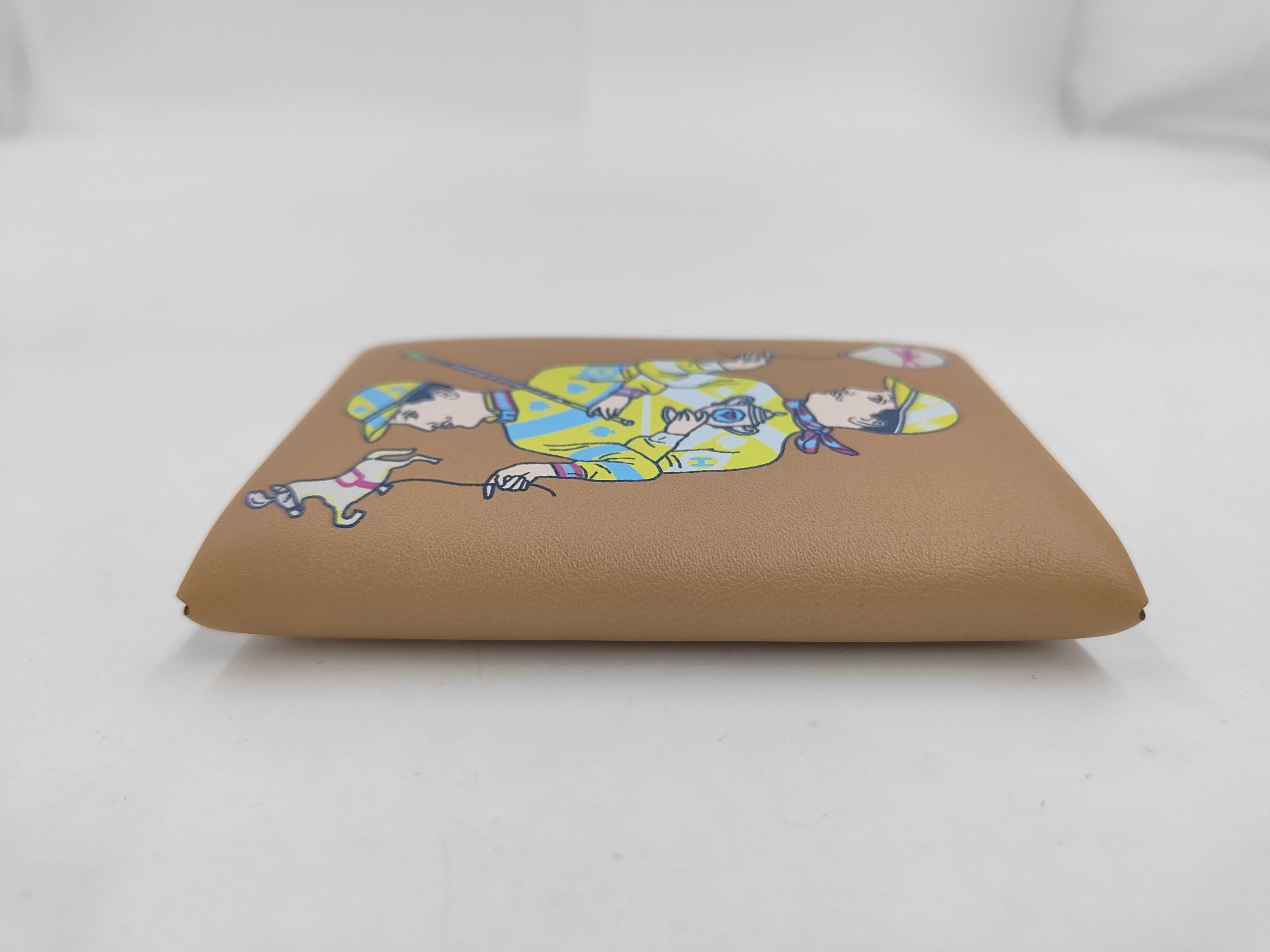 Calvi Card Case, Jockey, Swift Leather, Chai, B Stamp, Card Case — view 5