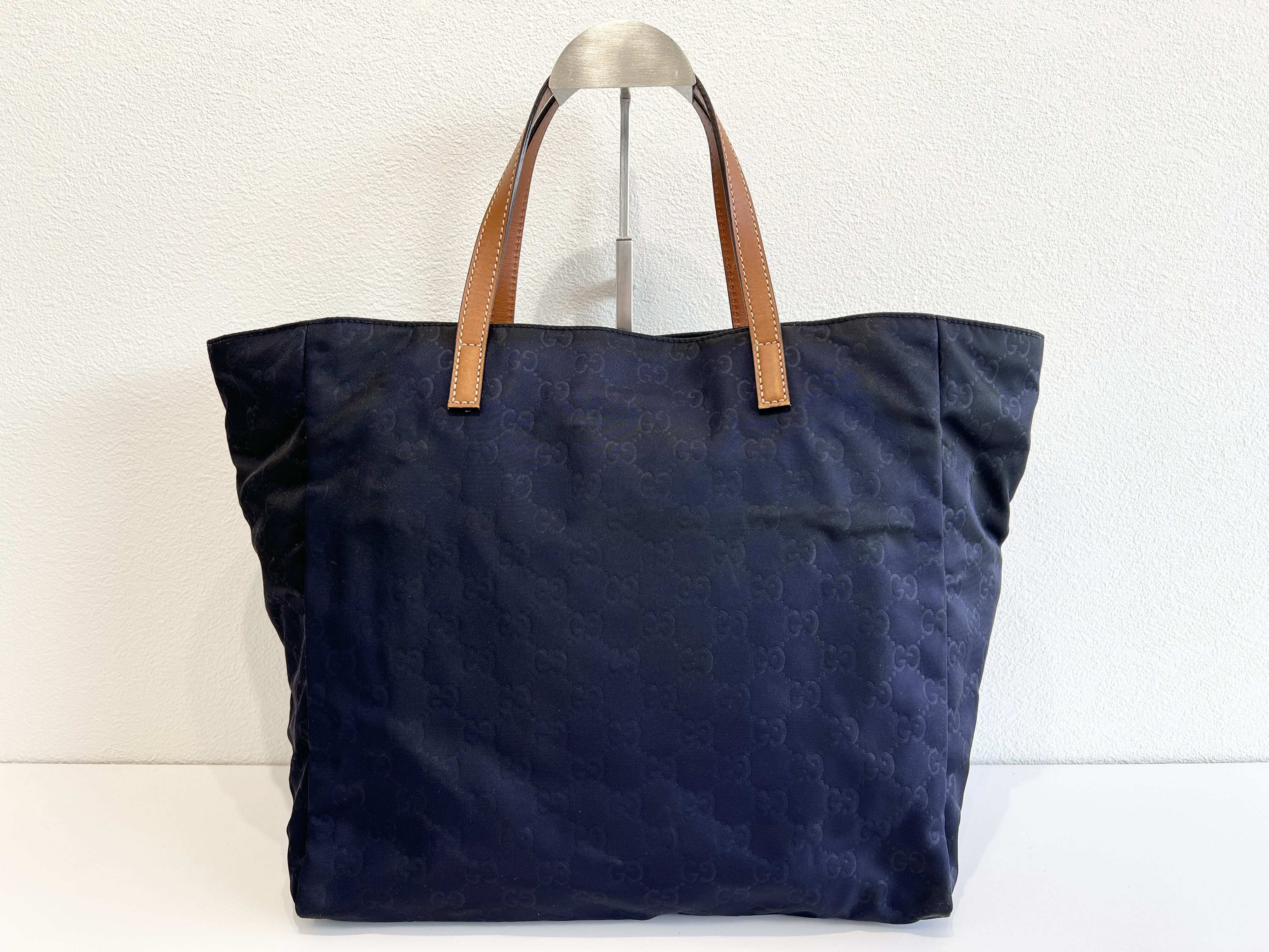 GG Logo Nylon Leather Tote Handbag — view 2