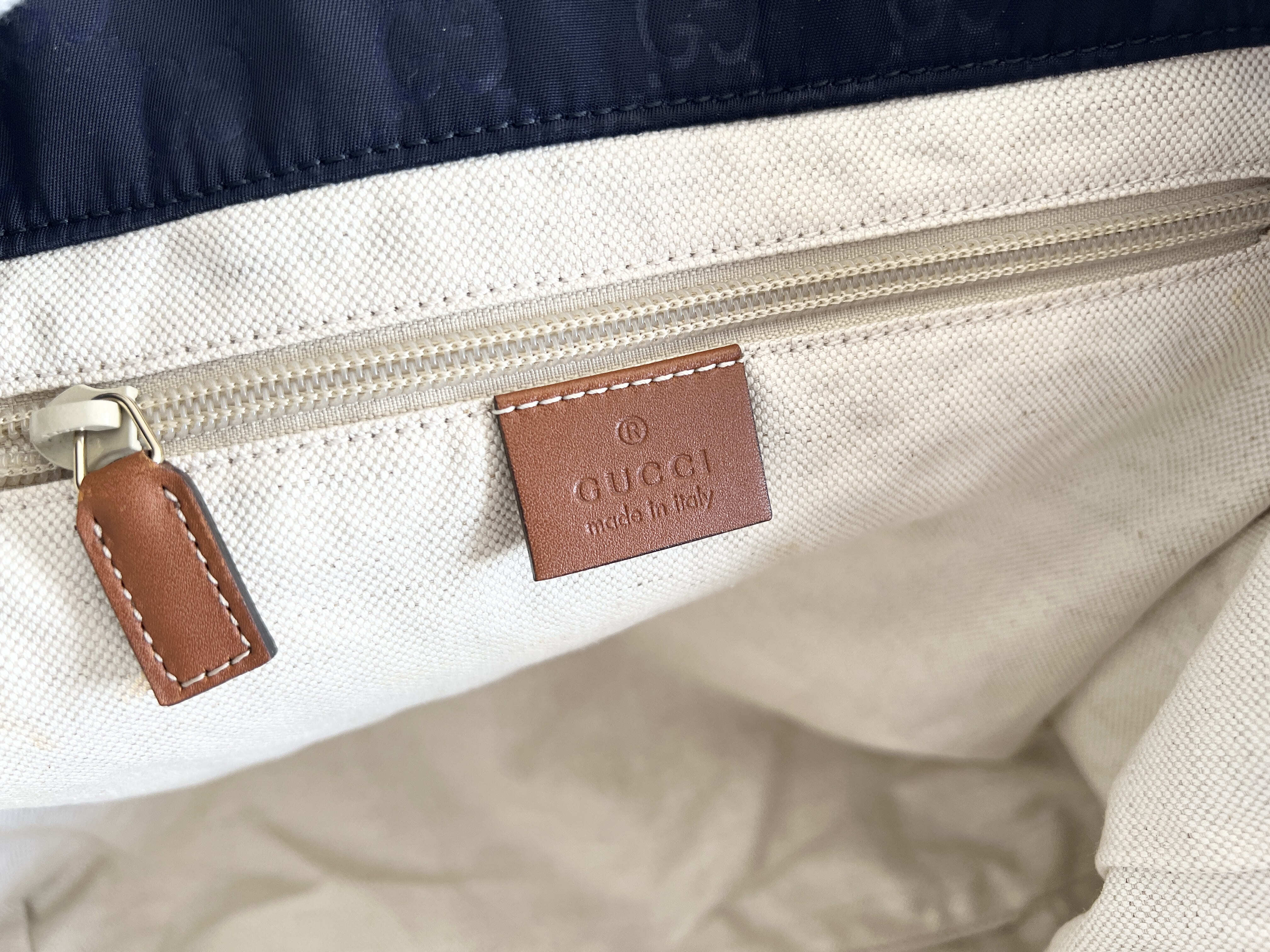 GG Logo Nylon Leather Tote Handbag — view 6