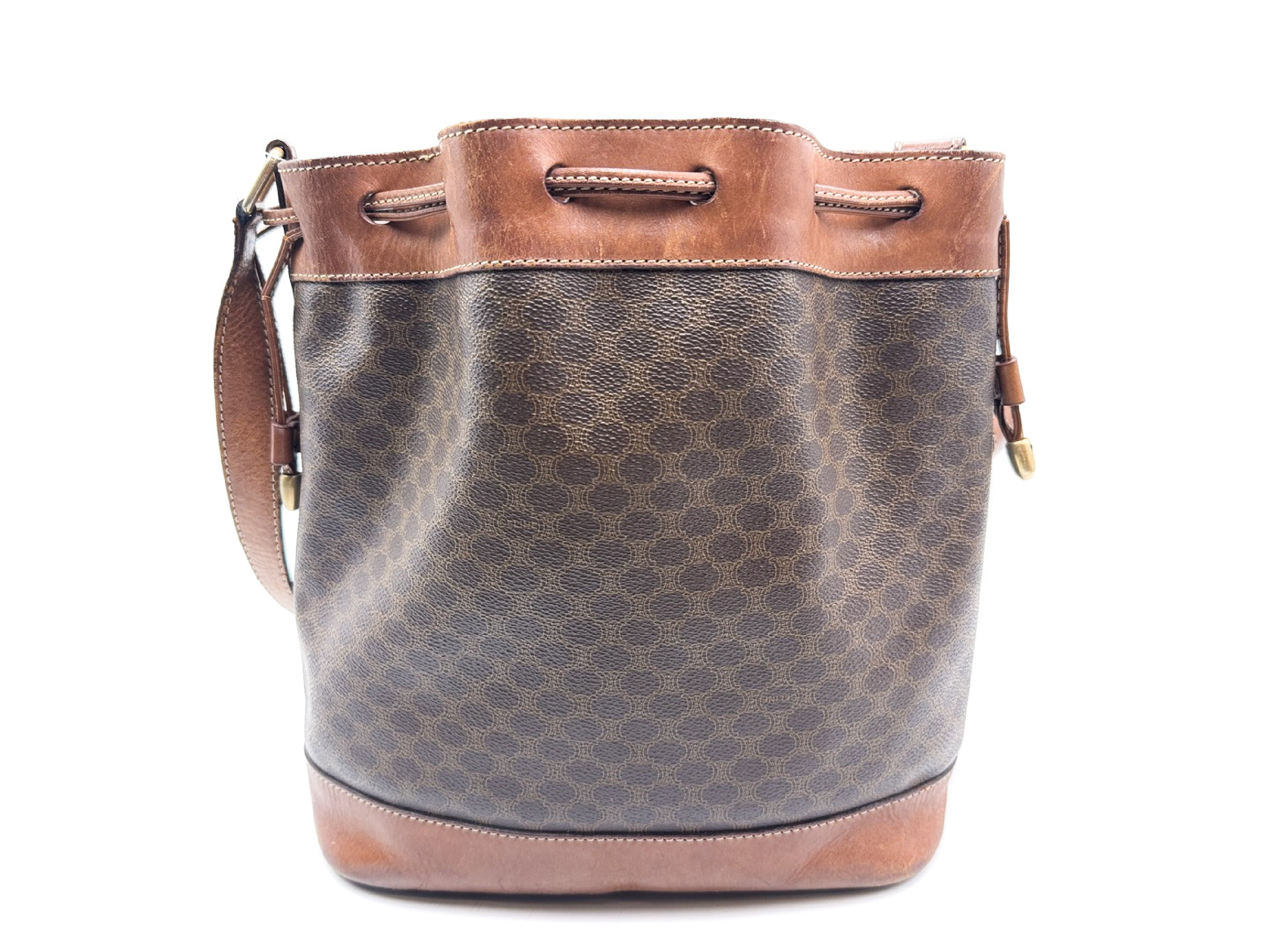Macadam Pattern Drawstring Shoulder Bag Leather Shoulder Bag — view 2