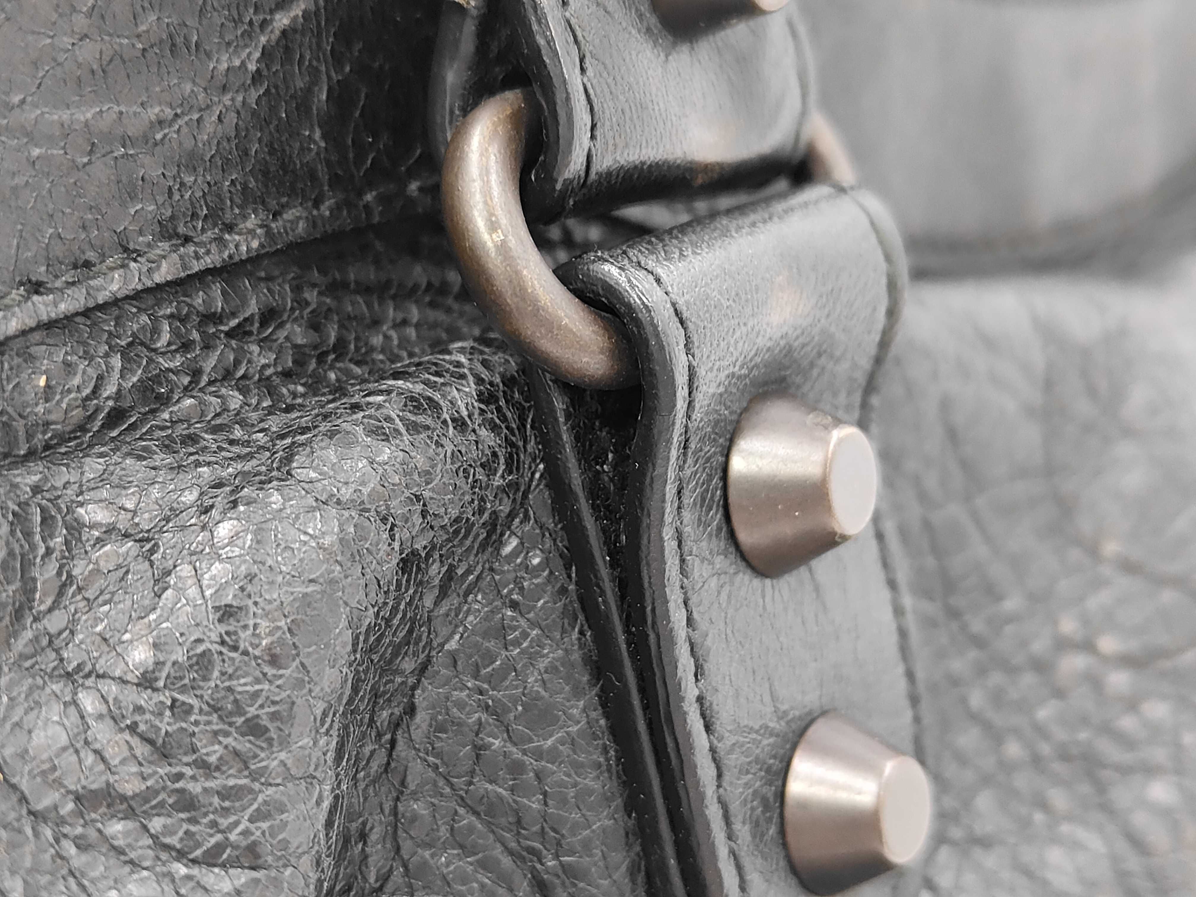 115748 The City Medium Black Lambskin Leather Shoulder Bag with Mirror and Shoulder Strap — view 3