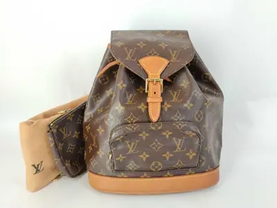 Monogram Louis Vuitton Monogram Montsouris MM M51136 Backpack with Pouch