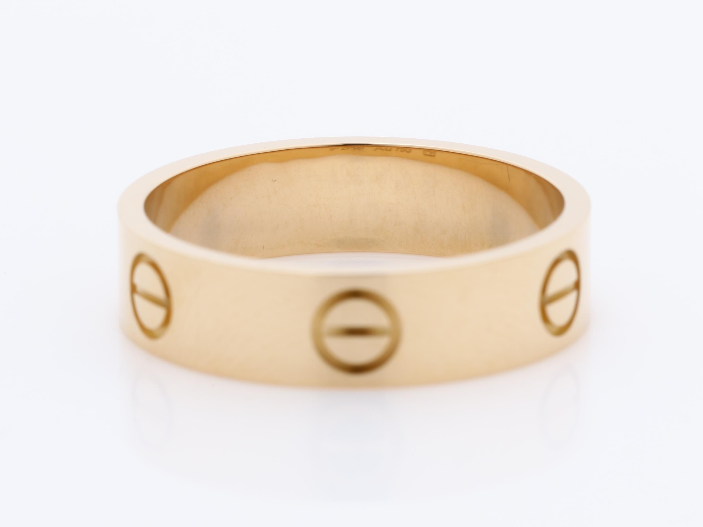Au750PG Love Ring, size 59, 6.1g, approximately 5.5mm wide. — view 4