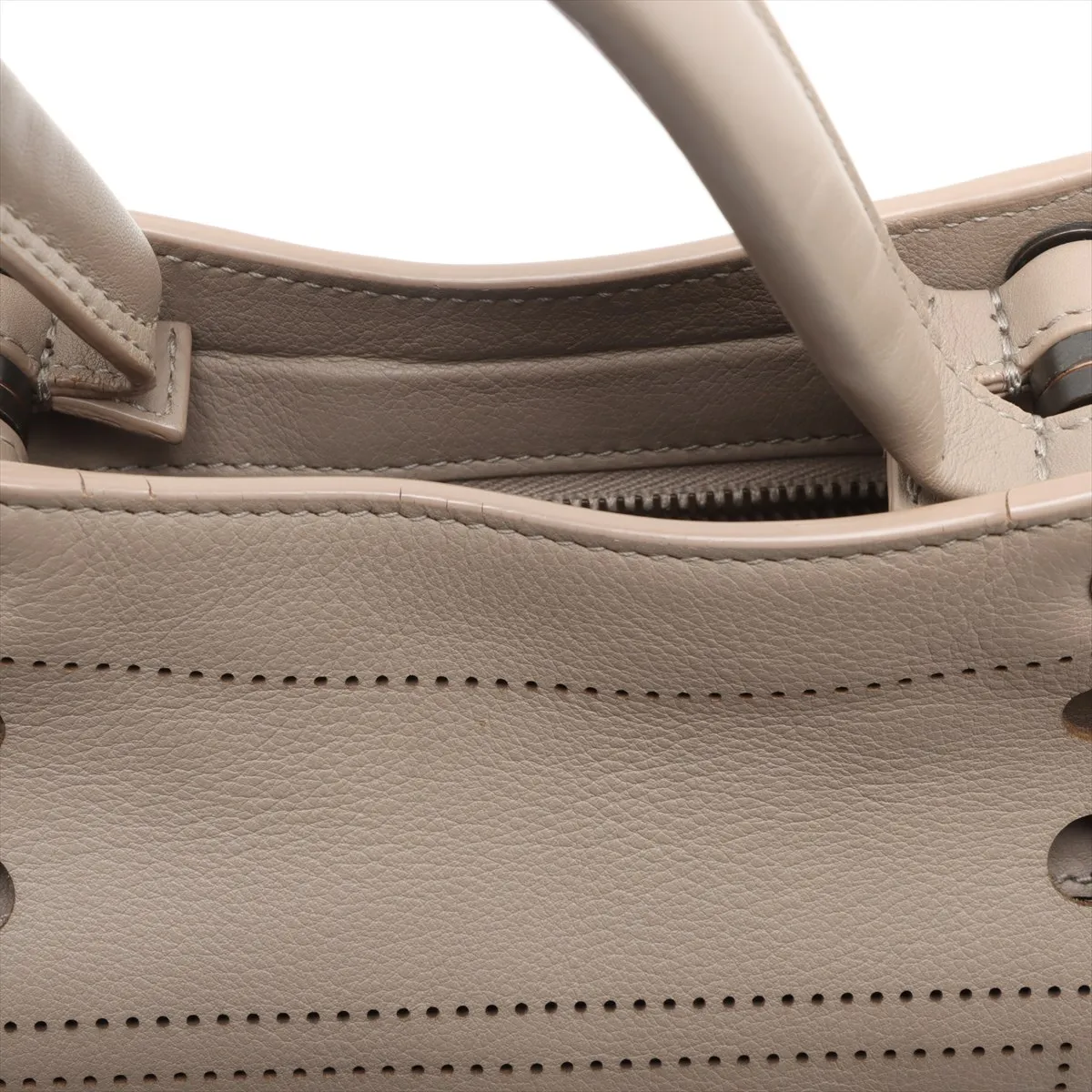 Blackout Leather 2WAY Handbag Greige 443516 — view 12