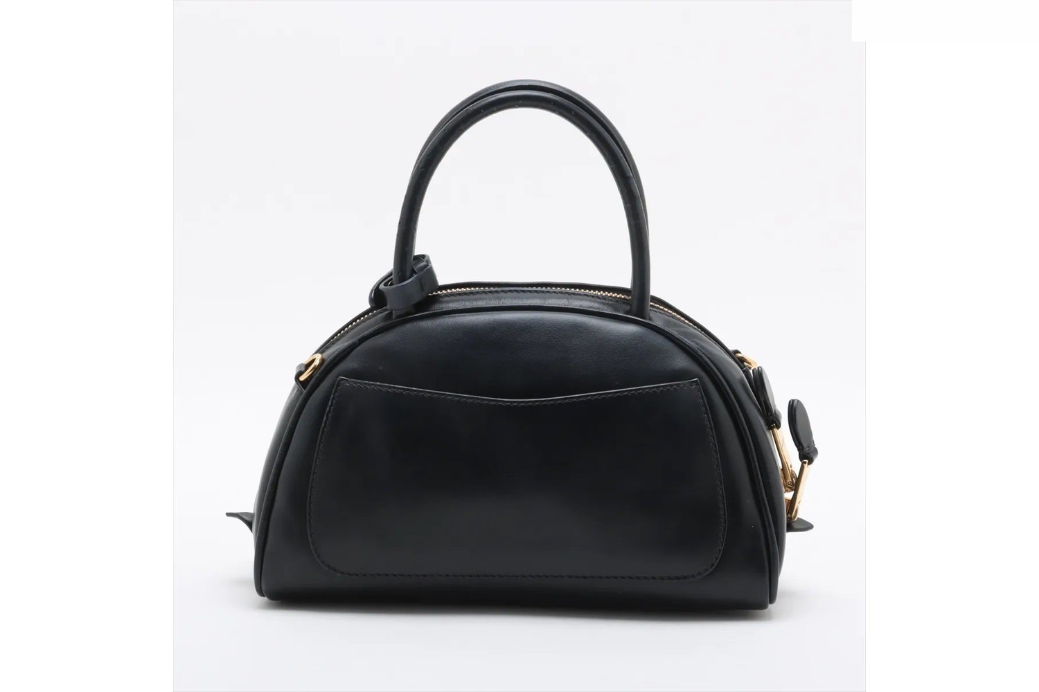 Leather handbag, tote, top handle — view 2