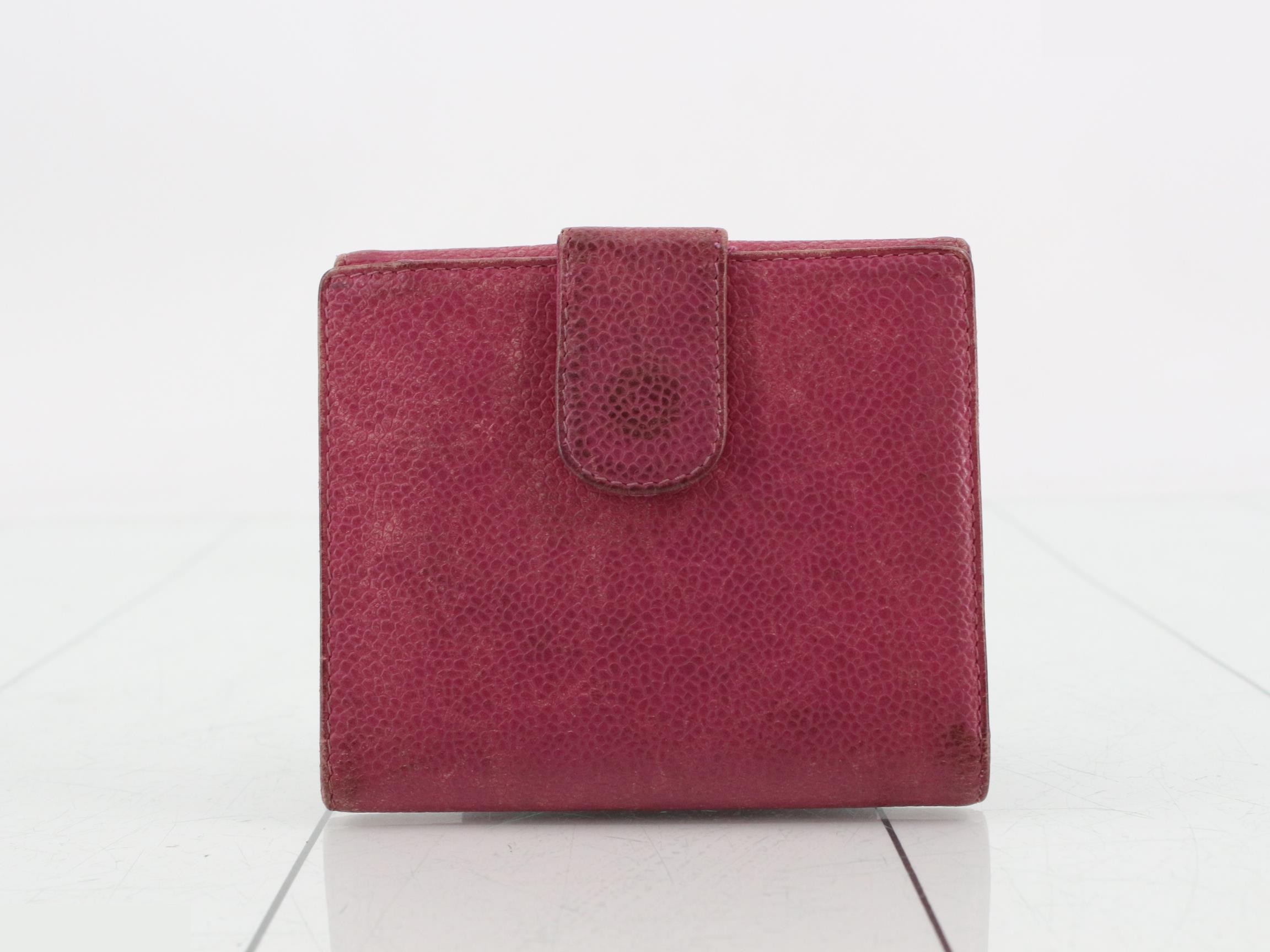Caviar leather bi-fold wallet with Coco mark — view 2
