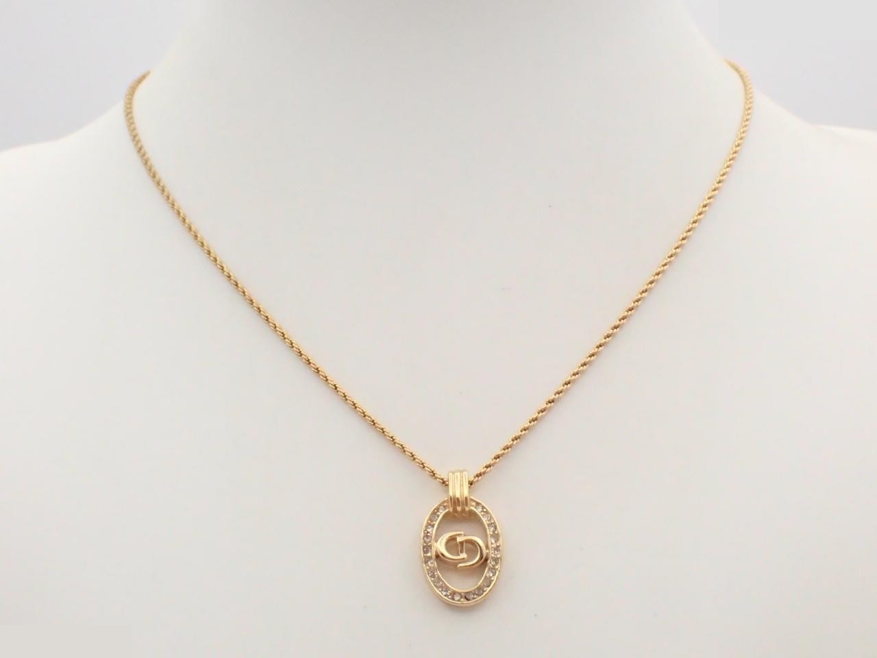 Logo rhinestone necklace, chain approximately 42cm — view 3