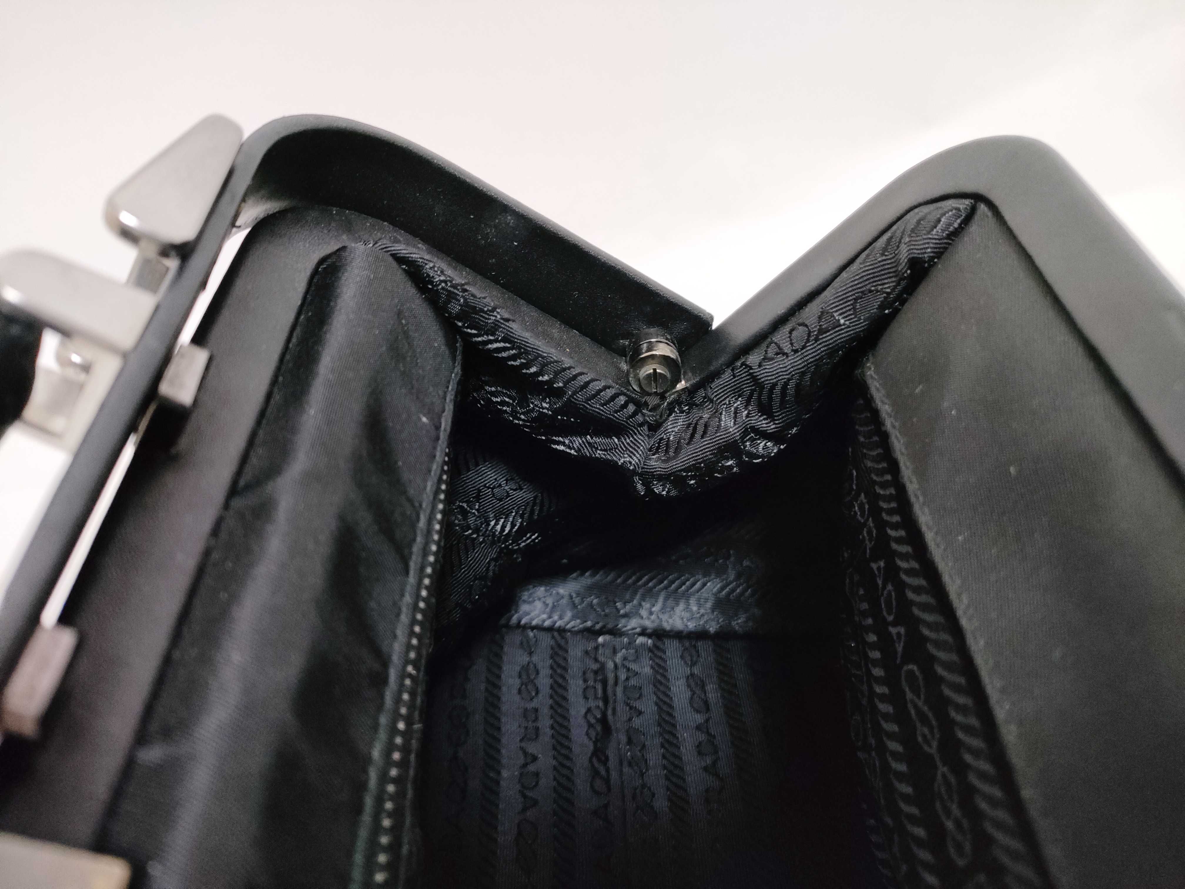 Nylon Prada Clasp Handbag Nylon Black Handbag — view 8