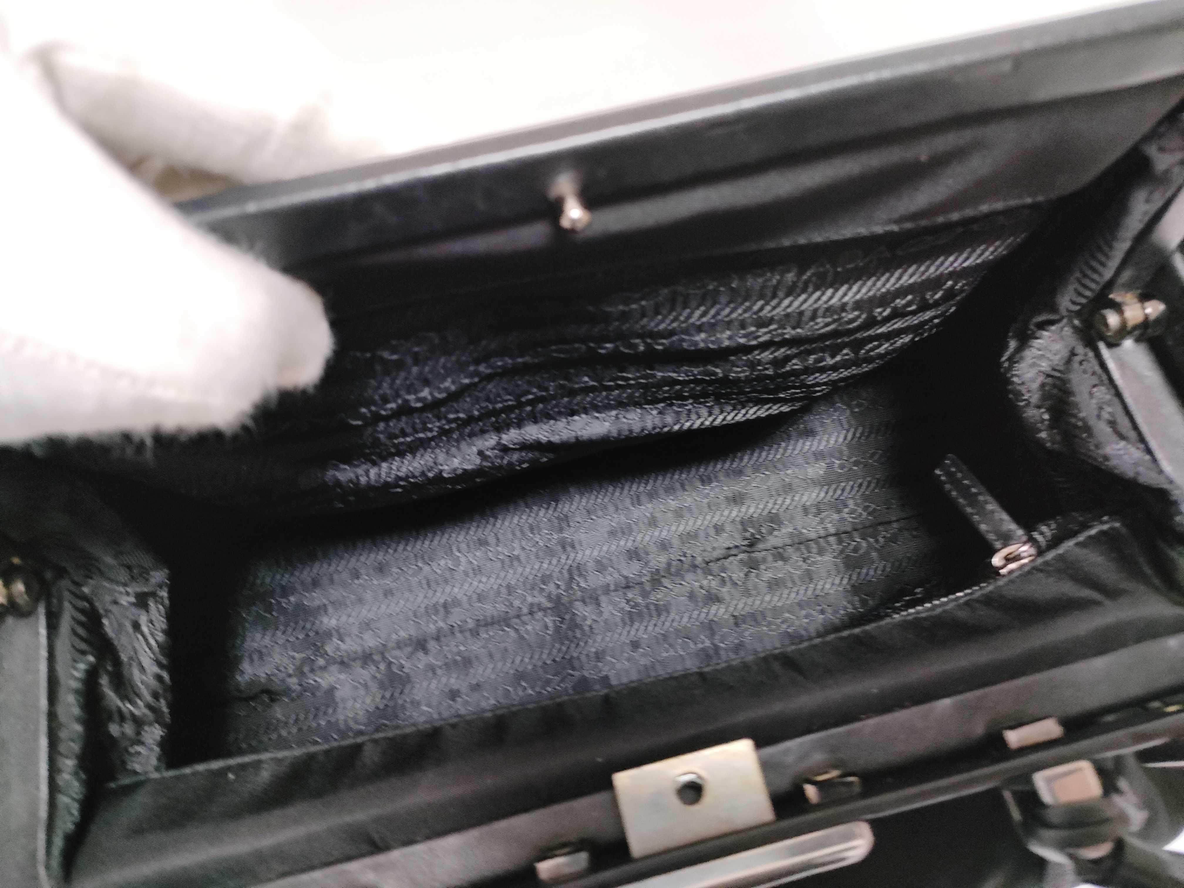 Nylon Prada Clasp Handbag Nylon Black Handbag — view 10