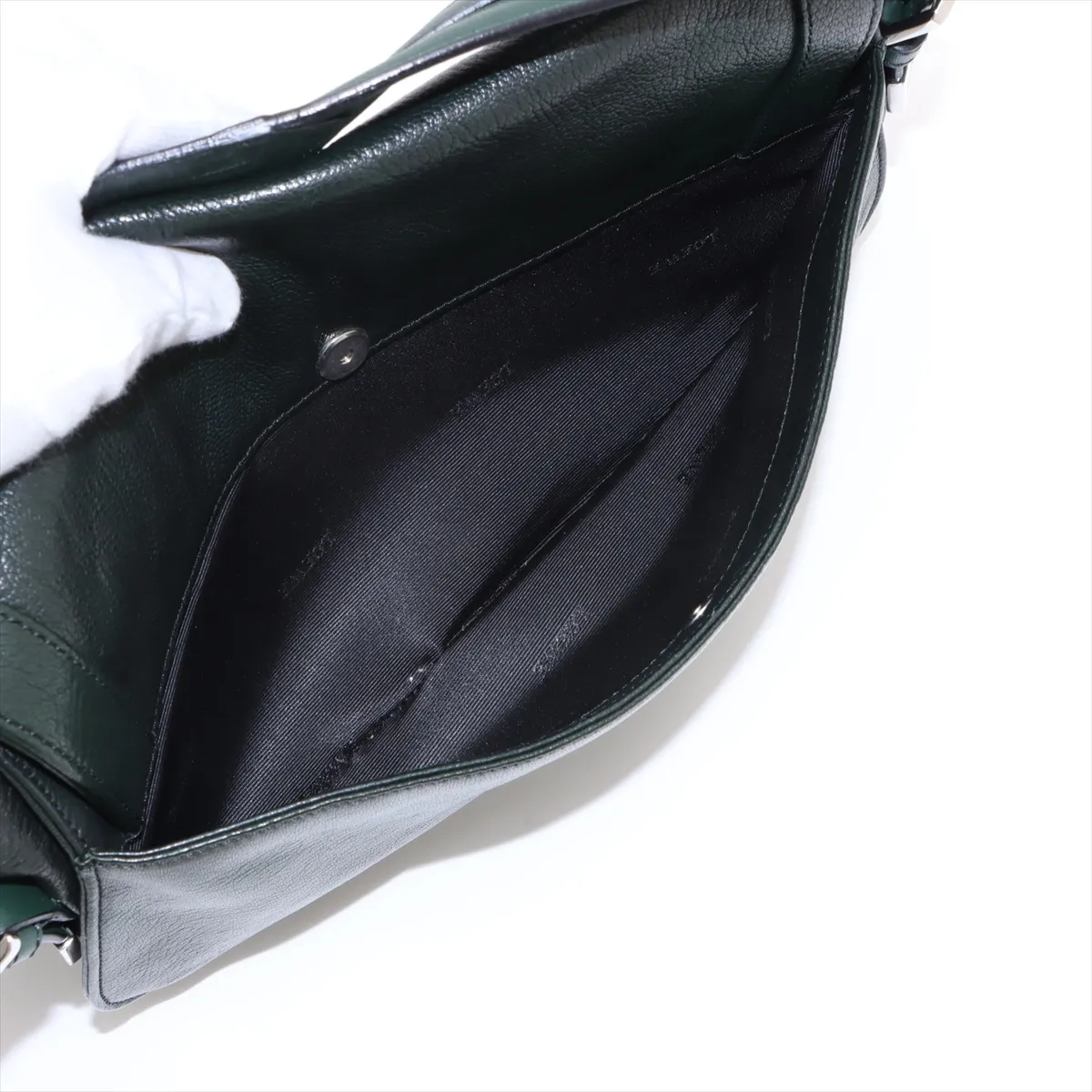 Anagram Leather x Studs Shoulder Bag Green — view 11
