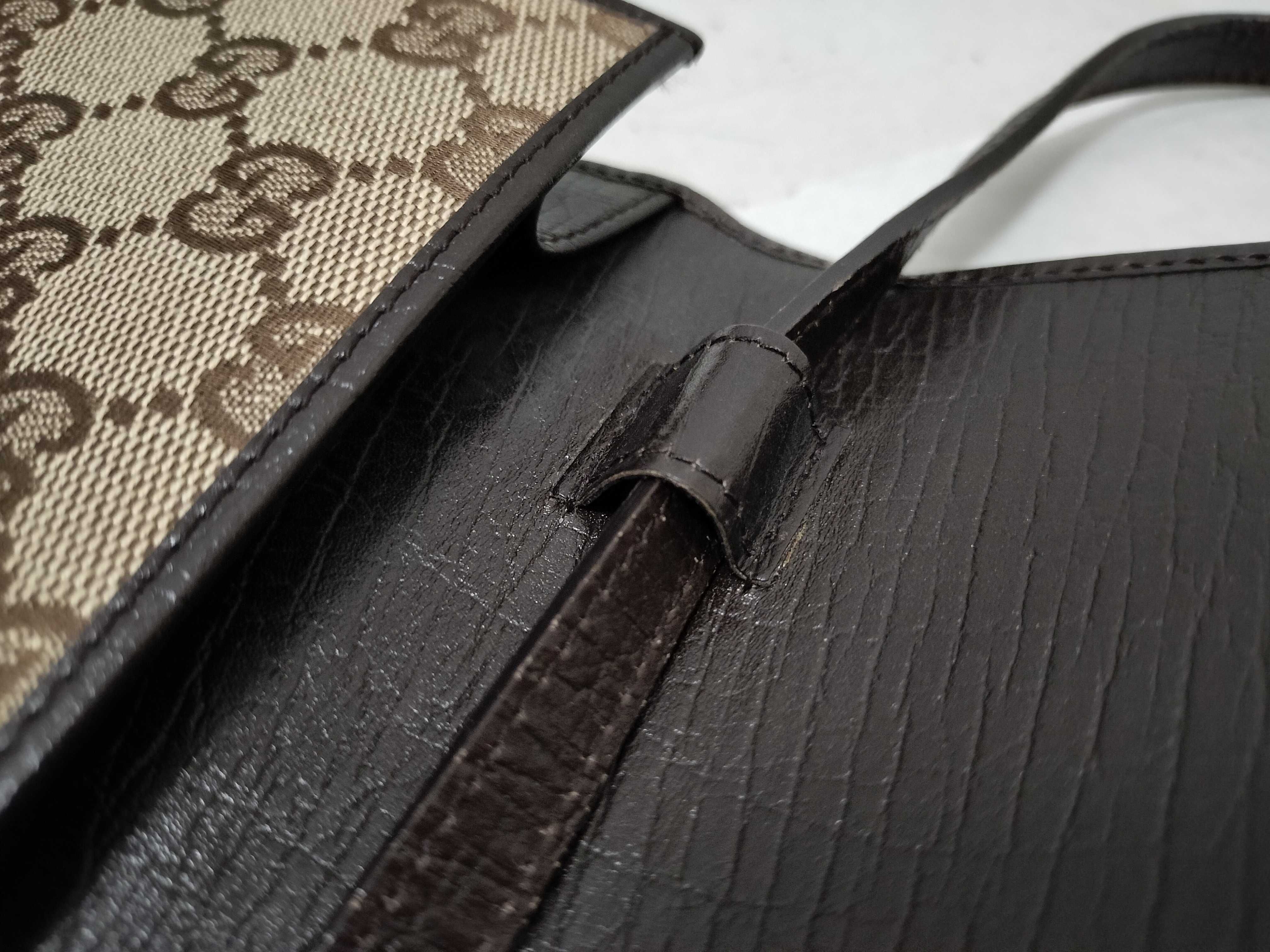Bamboo GG Canvas 2-Way Clutch Brown Shoulder Bag — view 5