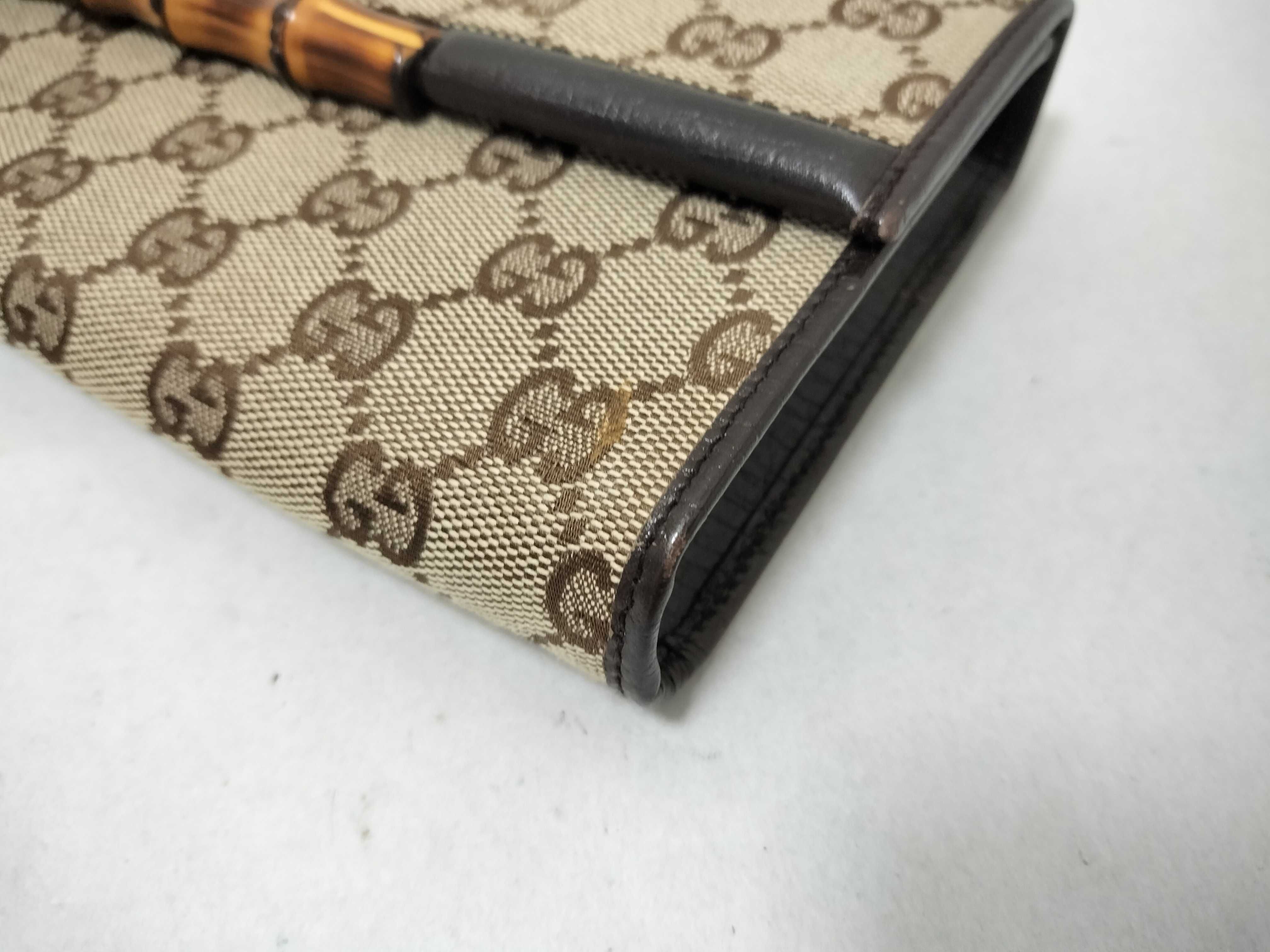 Bamboo GG Canvas 2-Way Clutch Brown Shoulder Bag — view 6