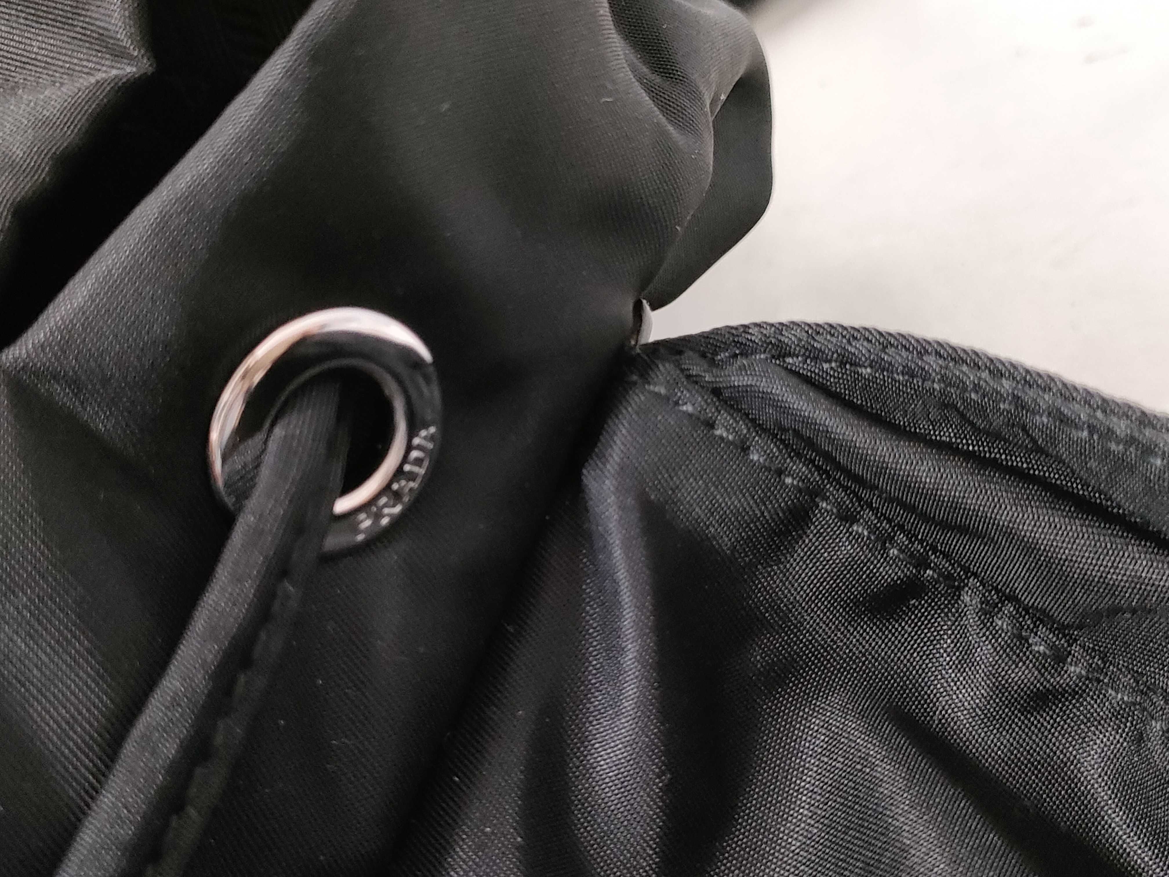 Nylon Medium Backpack, Black Re Nyron, with Pouch, Size 30. — view 14