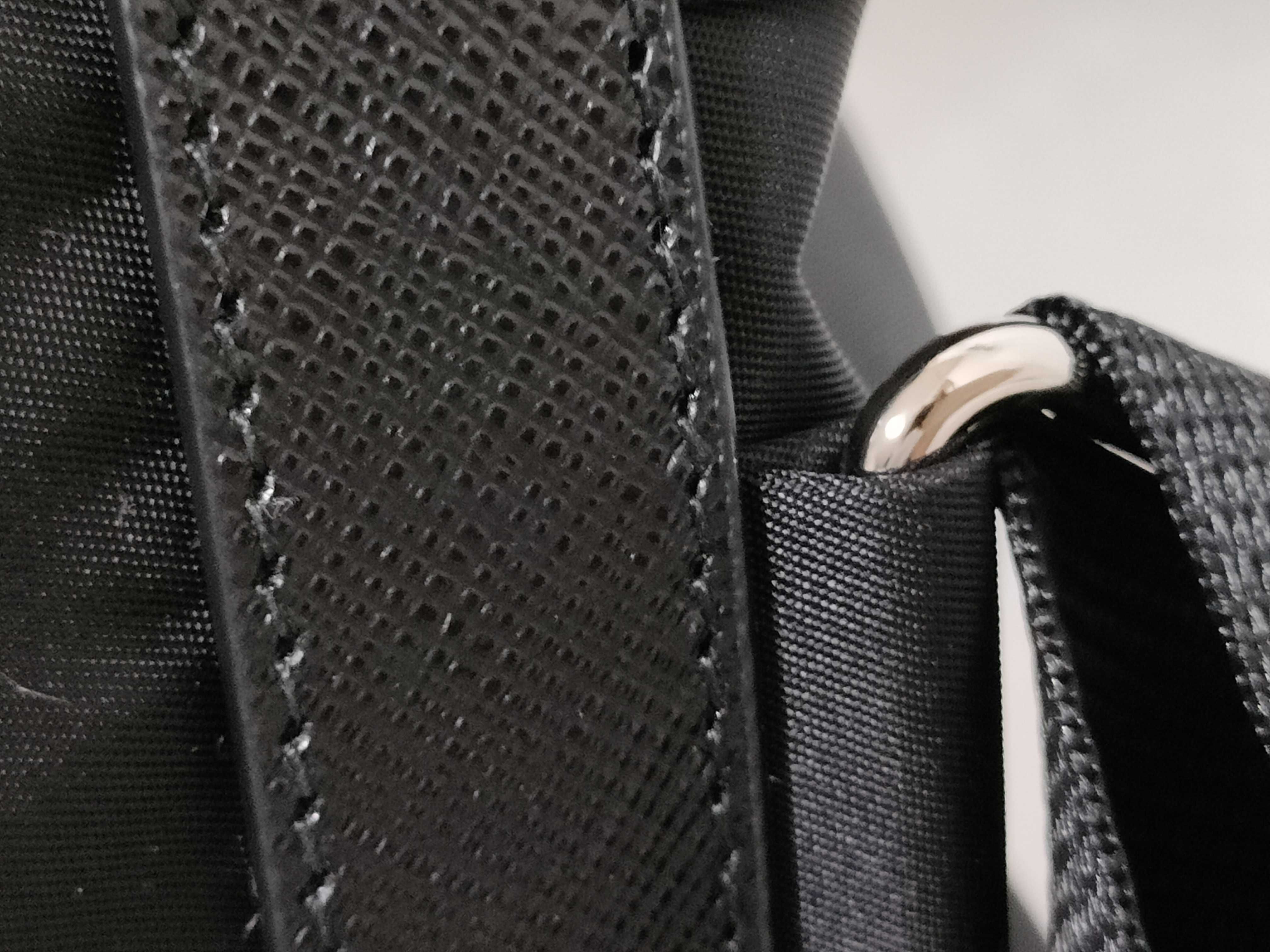 Nylon Medium Backpack, Black Re Nyron, with Pouch, Size 30. — view 5