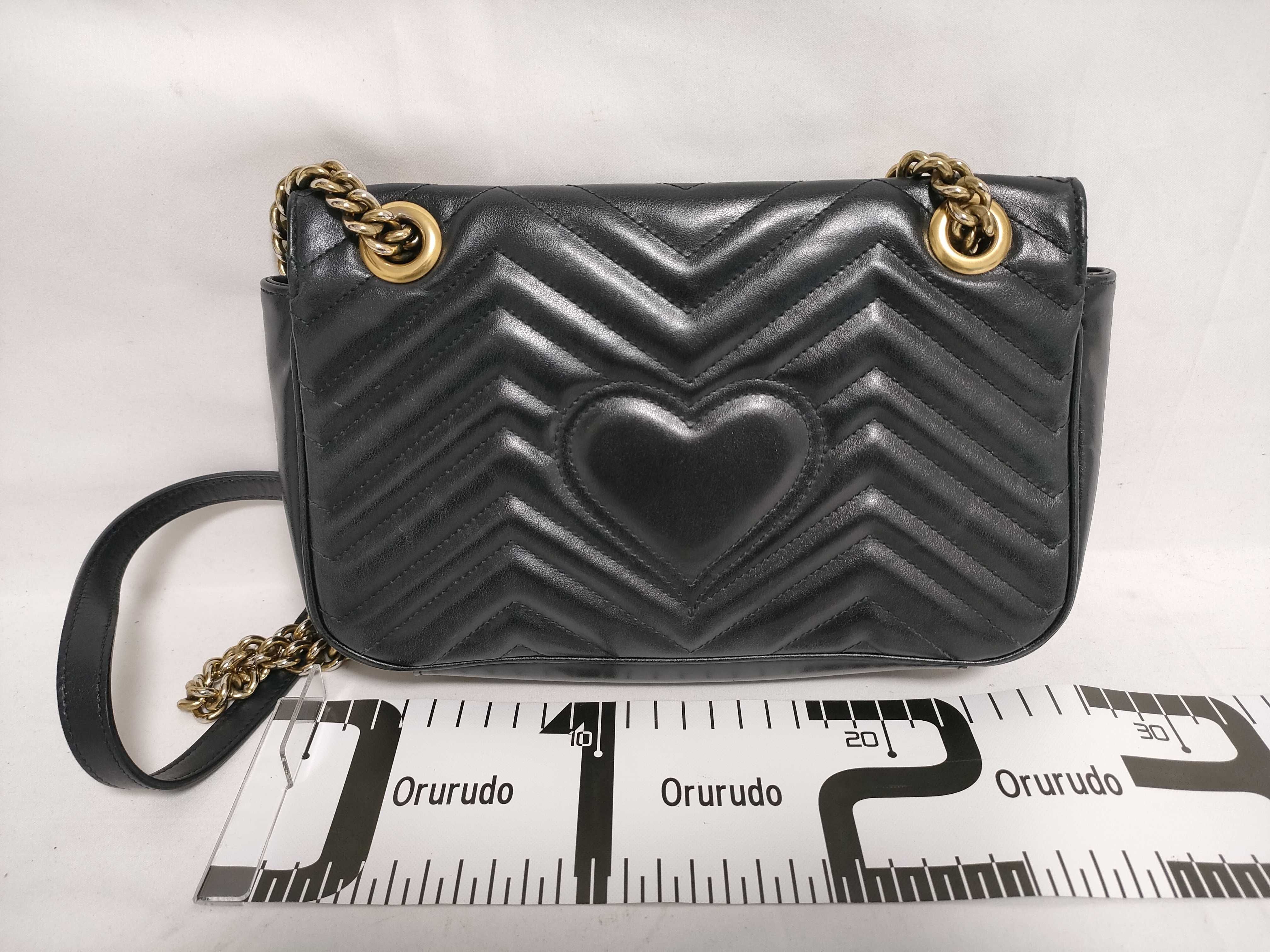 GG Marmont Leather Chain Shoulder Bag, Black, 443497 (Shoulder Bag) — view 2