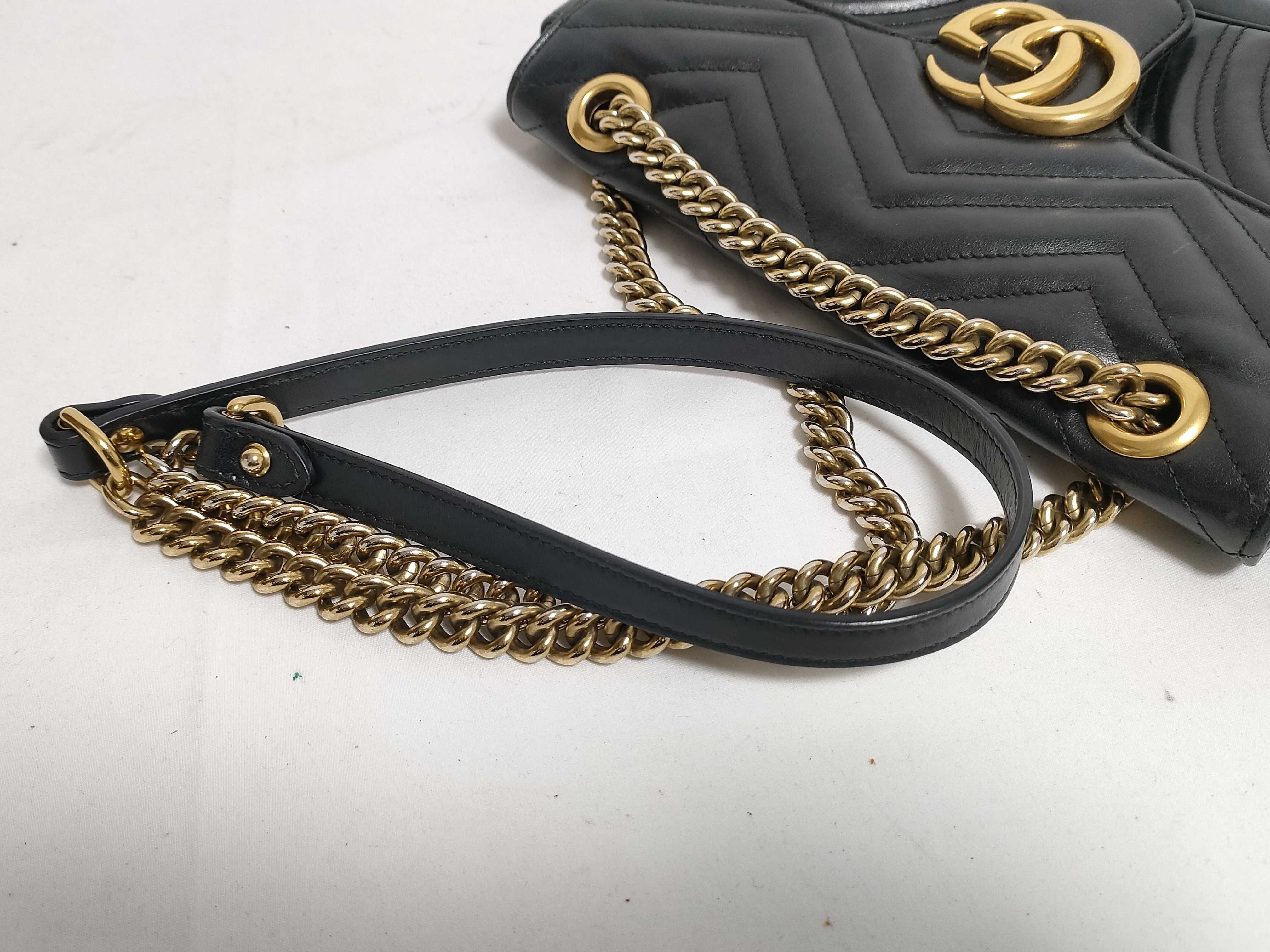 GG Marmont Leather Chain Shoulder Bag, Black, 443497 (Shoulder Bag) — view 3