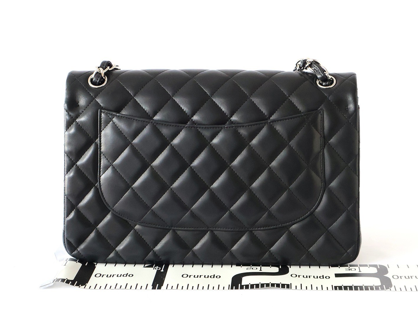 Large Matelassé 30 Lambskin Double Flap Double Chain Shoulder Bag, Black — view 2