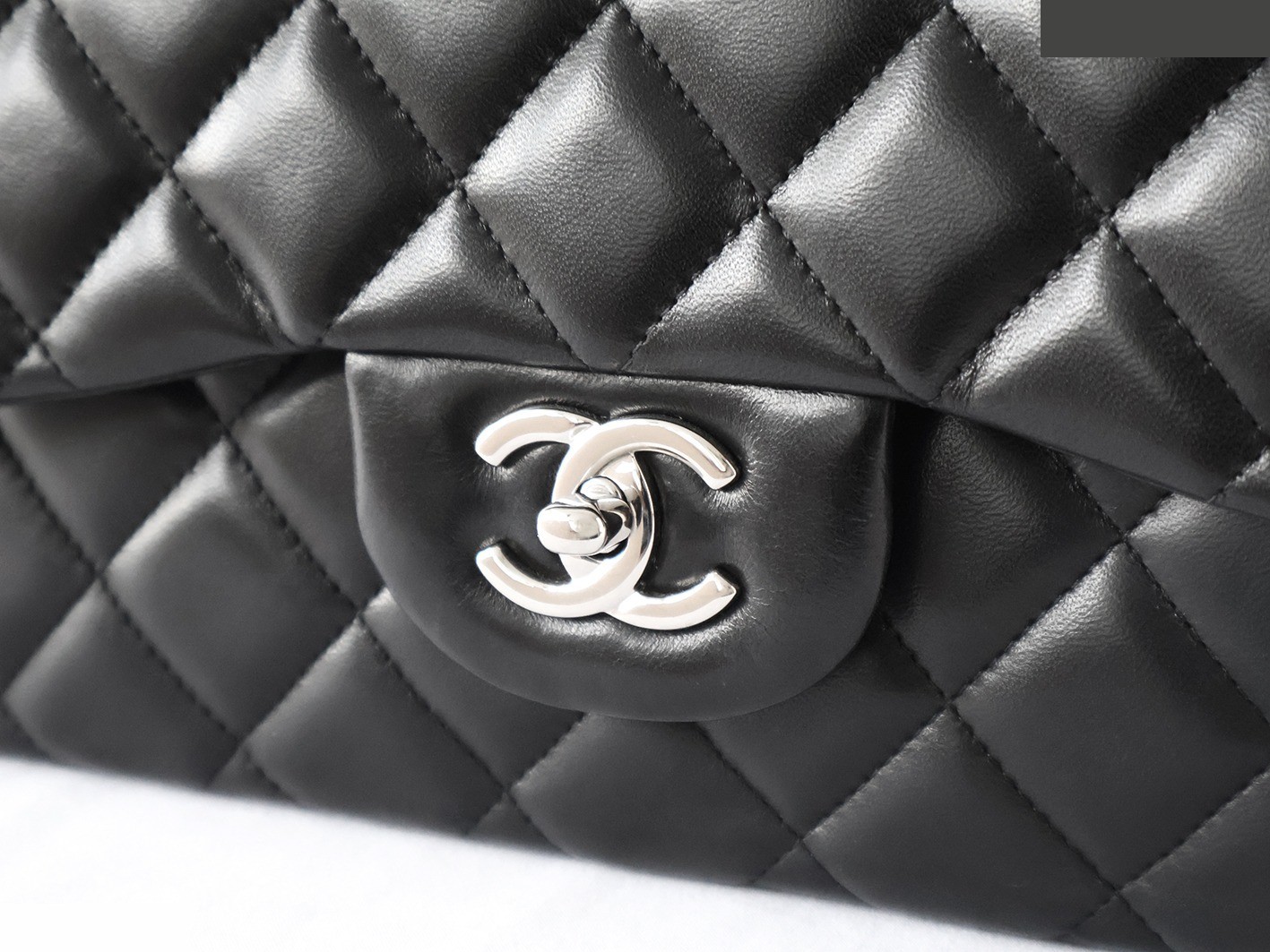 Large Matelassé 30 Lambskin Double Flap Double Chain Shoulder Bag, Black — view 8