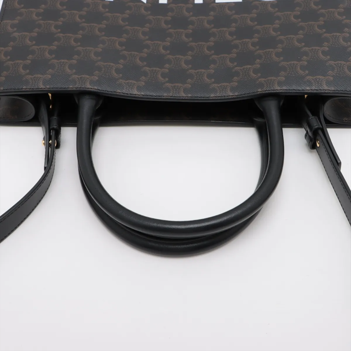 Triomphe Vertical Cabas PVC x Leather Black — view 5