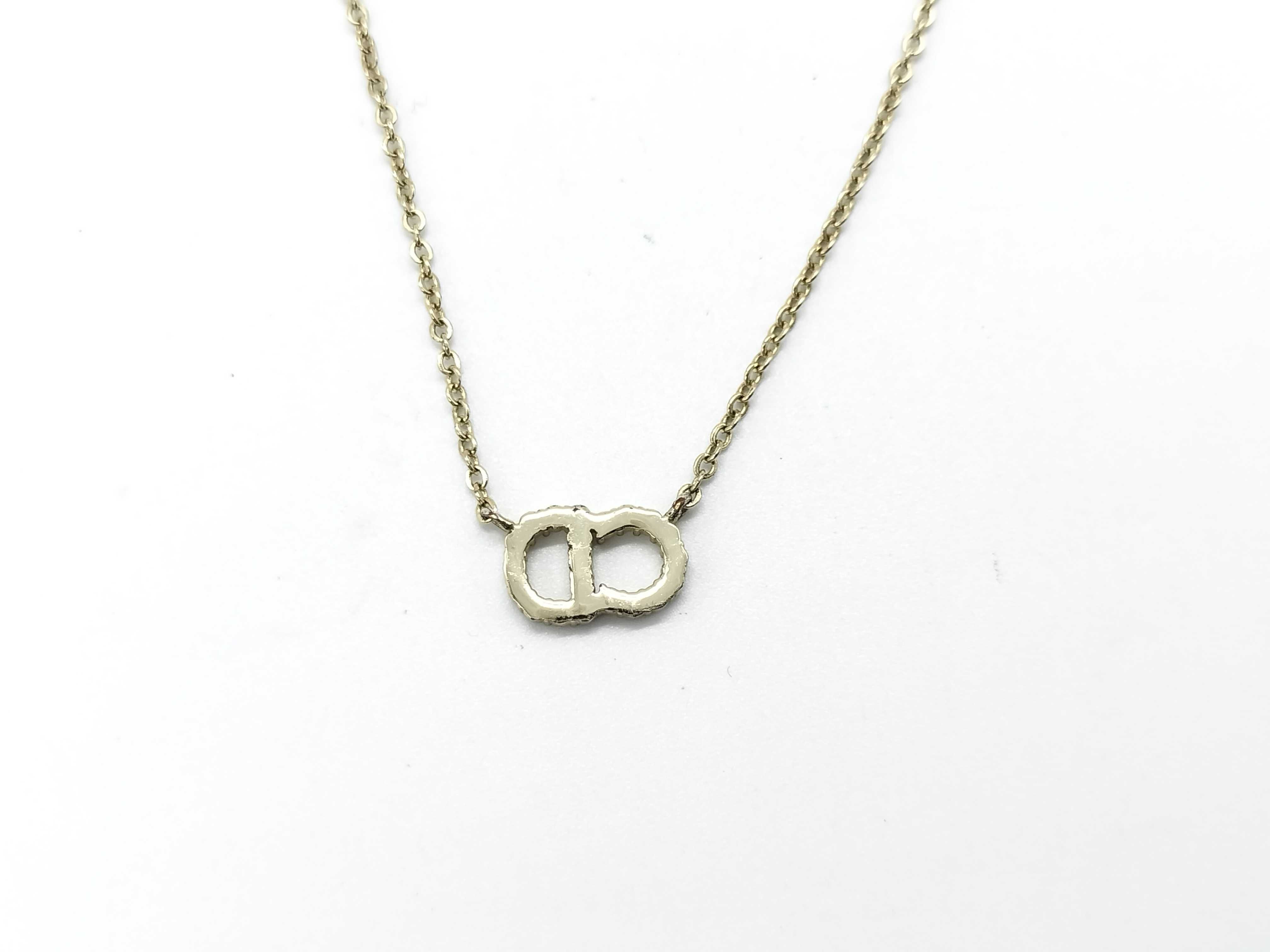 CD Logo Rhinestone Necklace — view 3