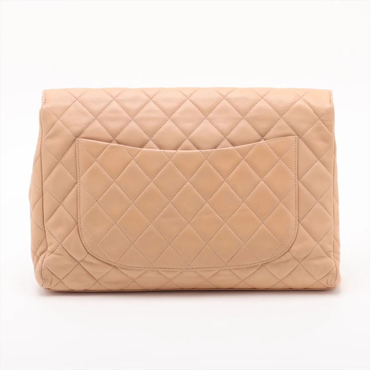 Matelassé Lambskin Clutch Bag, Beige, Silver Hardware, Item No. 3986225 (Serial Number 3) — view 2