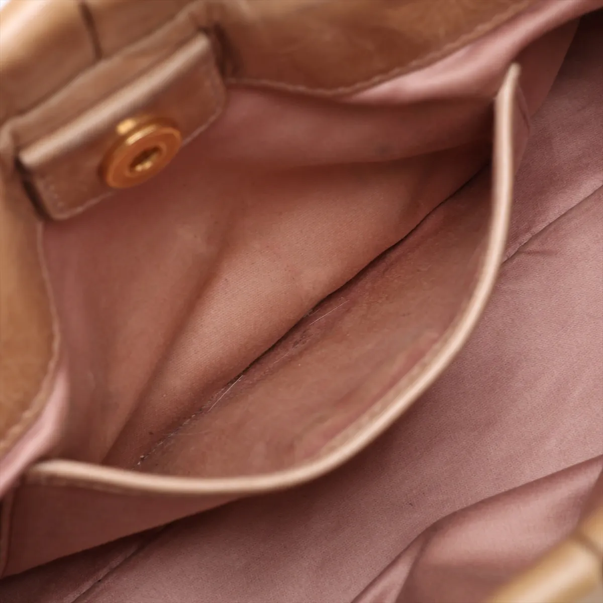 Leather 2-Way Handbag, Beige — view 9