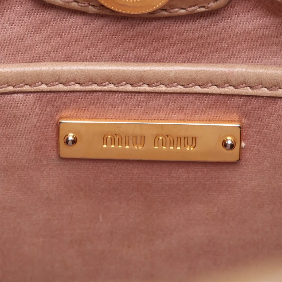 Leather 2-Way Handbag, Beige — view 10