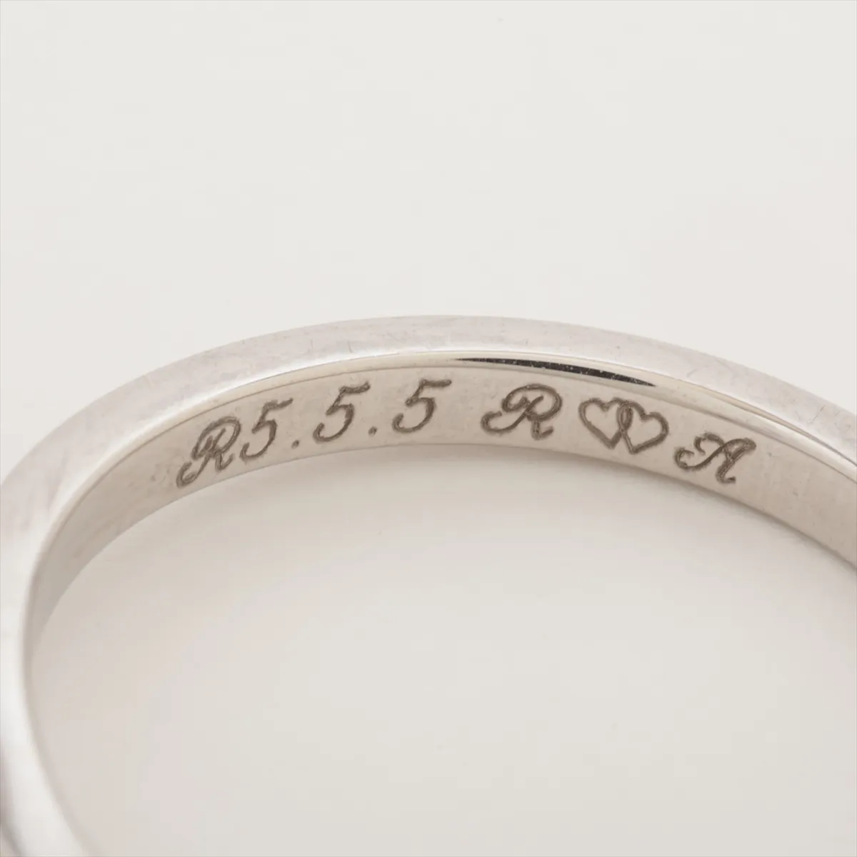 Ballerina Curve Wedding Ring, Pt950, 3.2g, Size 50, Initials SGP444 — view 3