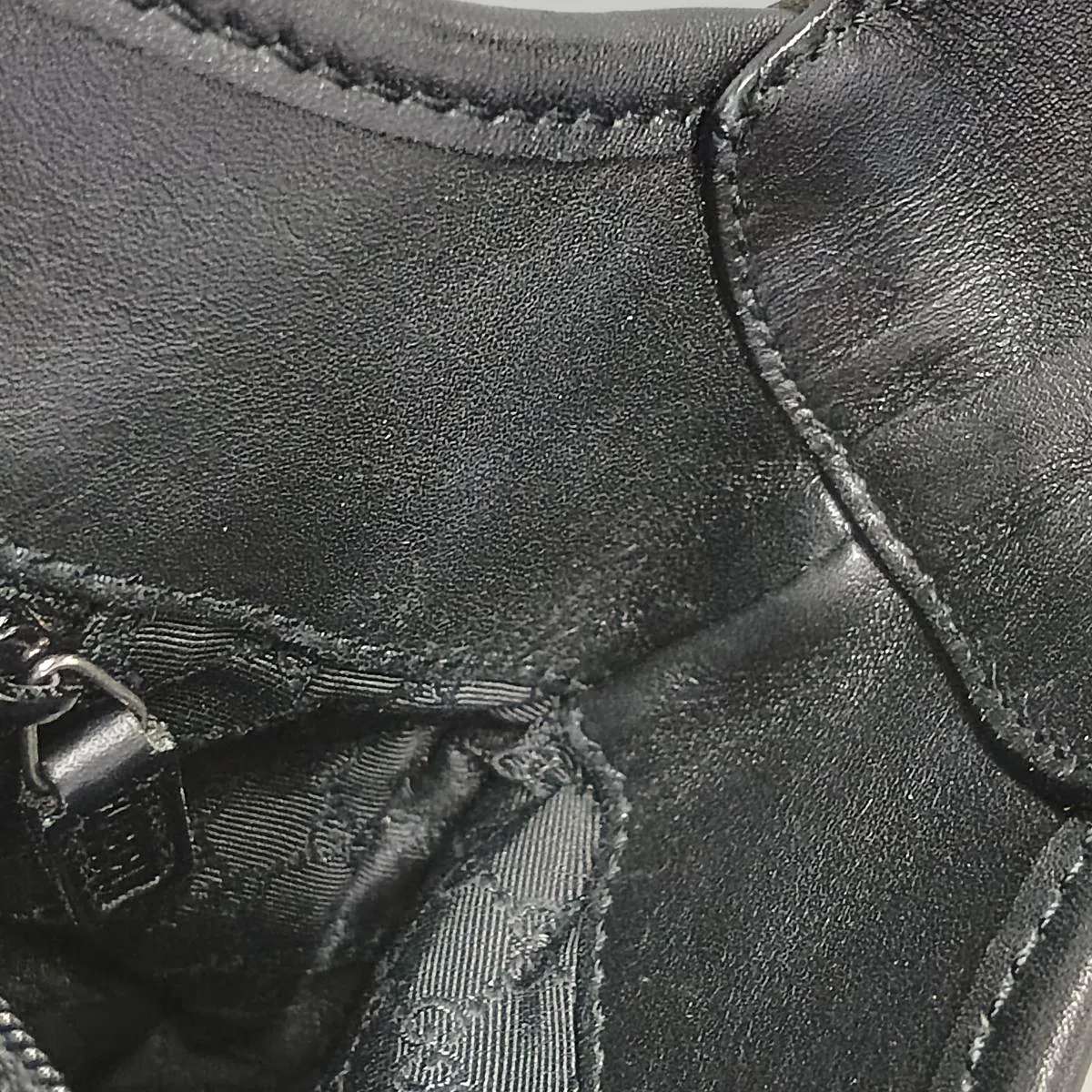 Jackie 28628 Denim x Leather Shoulder Bag, Gray x Black — view 11