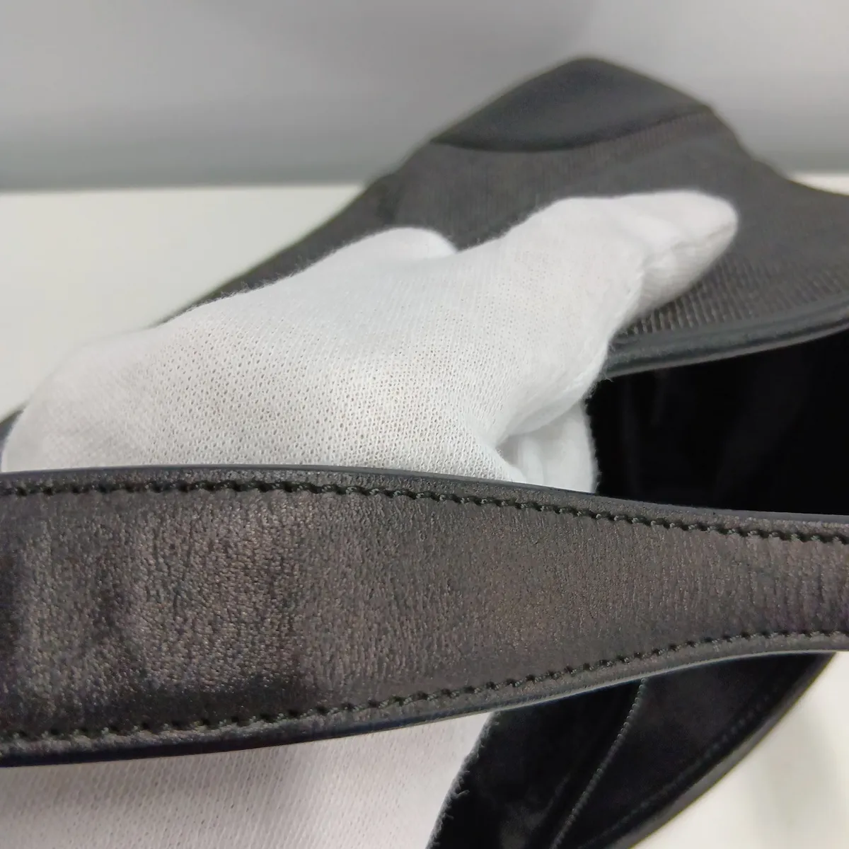 Jackie 28628 Denim x Leather Shoulder Bag, Gray x Black — view 12