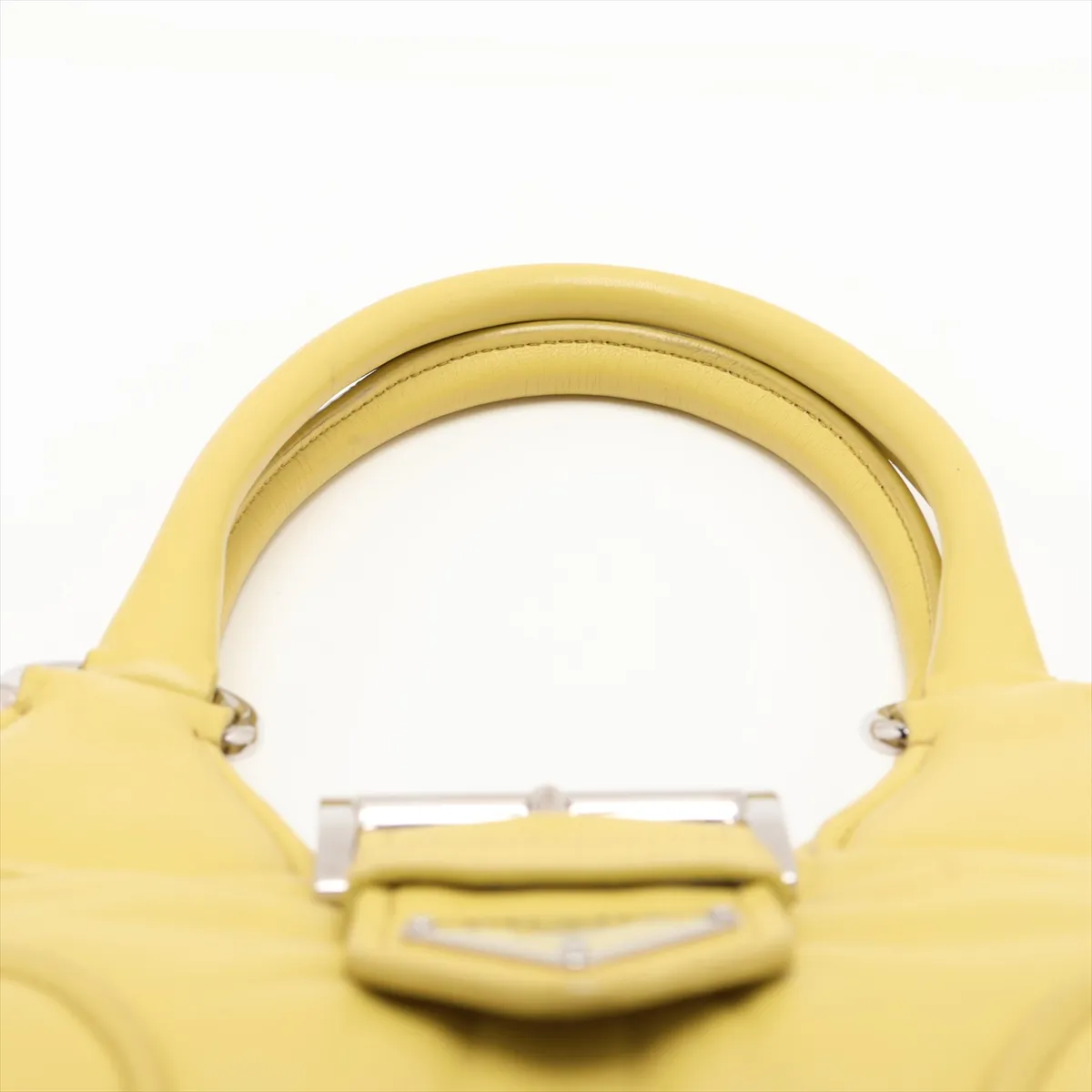 Nappa Soft Moon Leather 2-Way Handbag, Yellow, 1BA381 — view 6