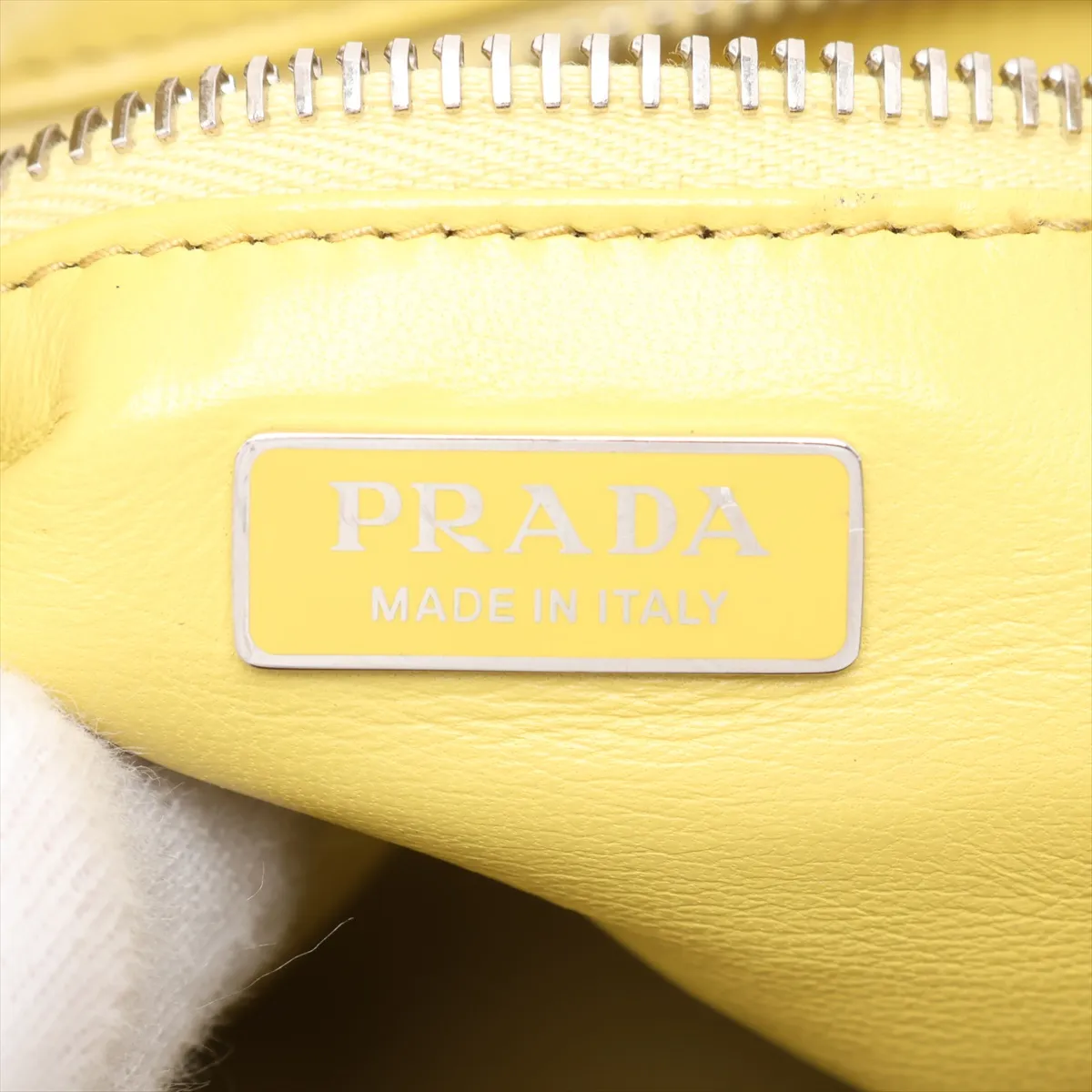 Nappa Soft Moon Leather 2-Way Handbag, Yellow, 1BA381 — view 10