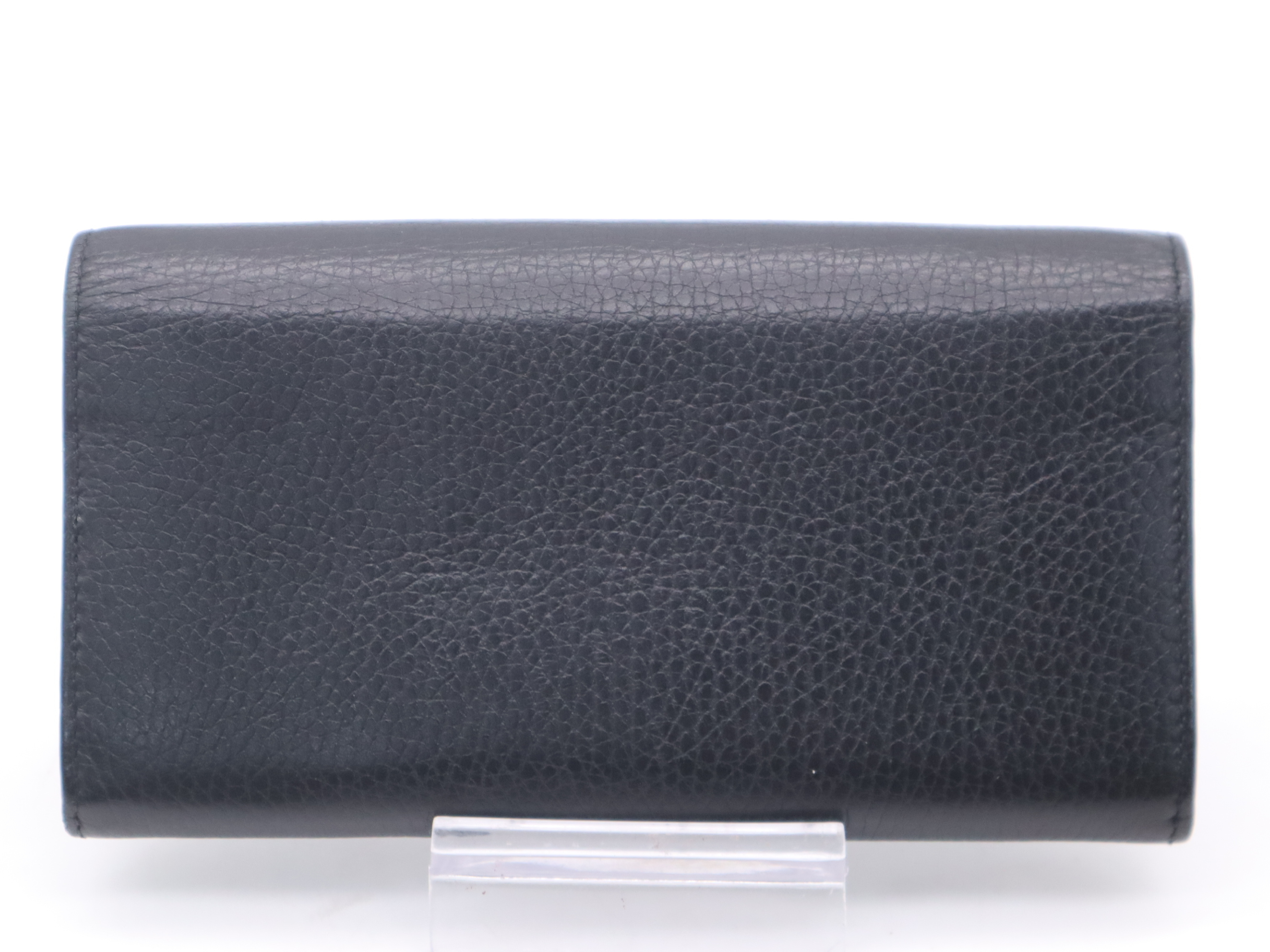 615524 Leather Interlocking G Continental Wallet, Black with Gold Hardware, Box Included. — view 2