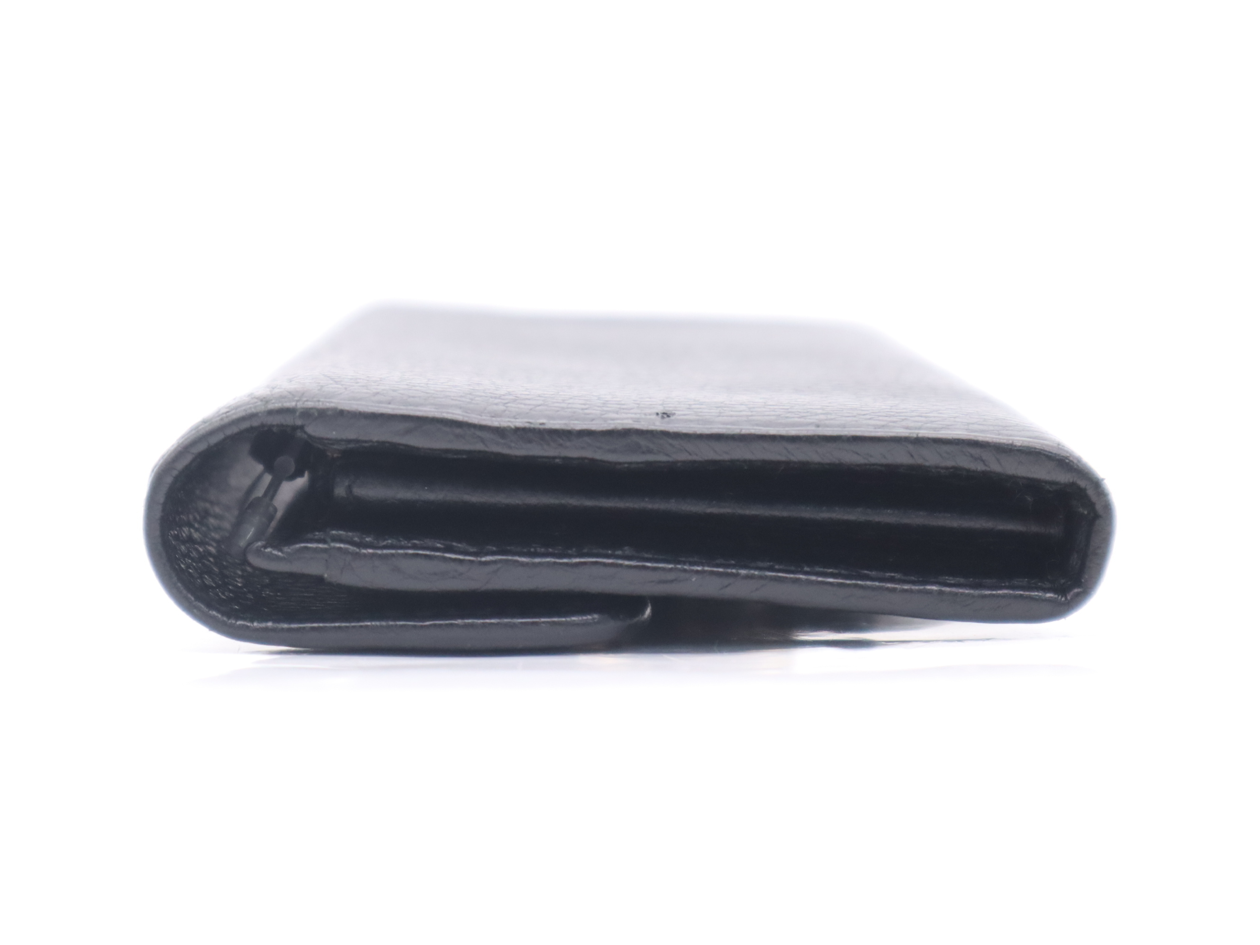 615524 Leather Interlocking G Continental Wallet, Black with Gold Hardware, Box Included. — view 3