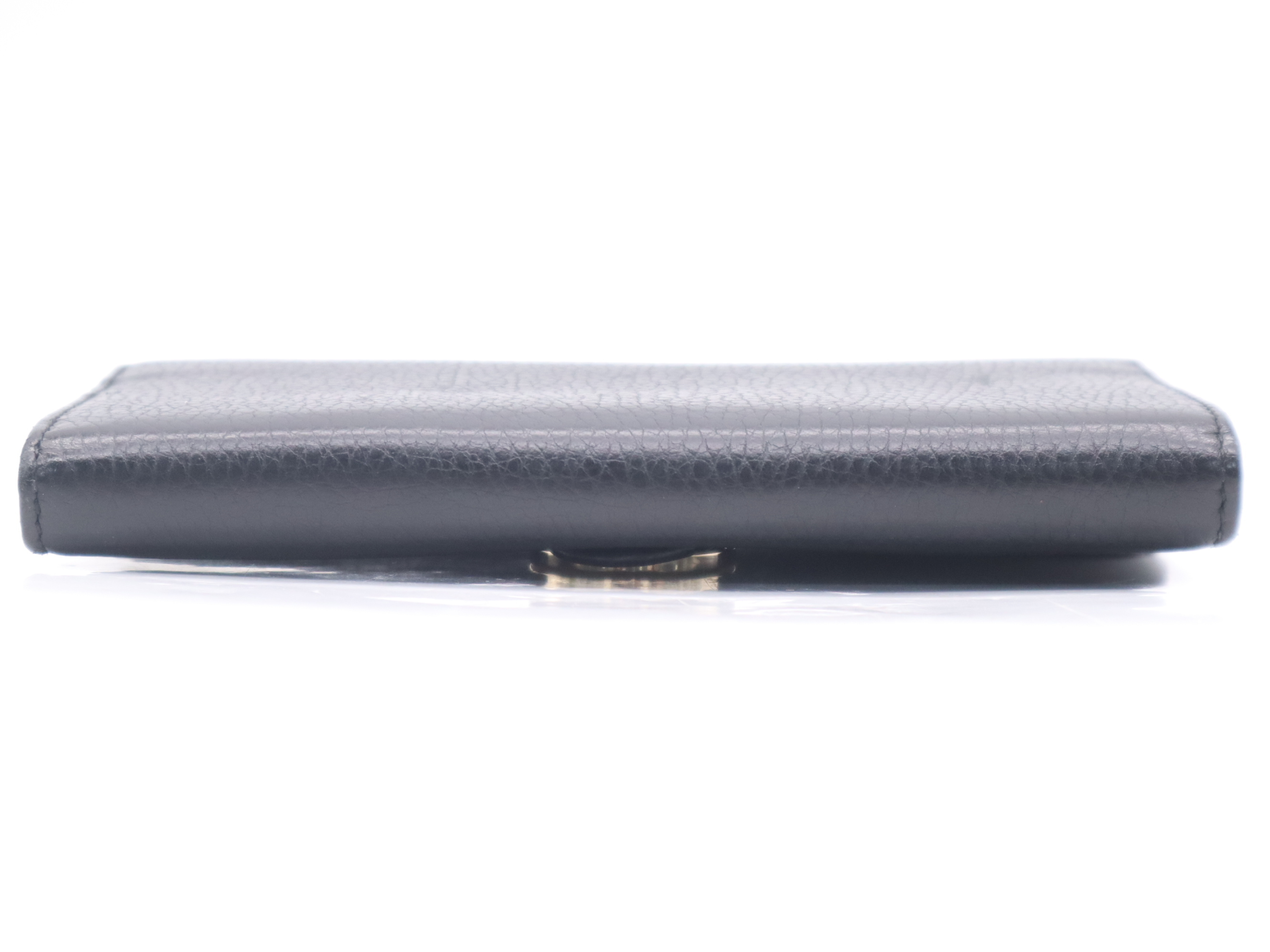 615524 Leather Interlocking G Continental Wallet, Black with Gold Hardware, Box Included. — view 4