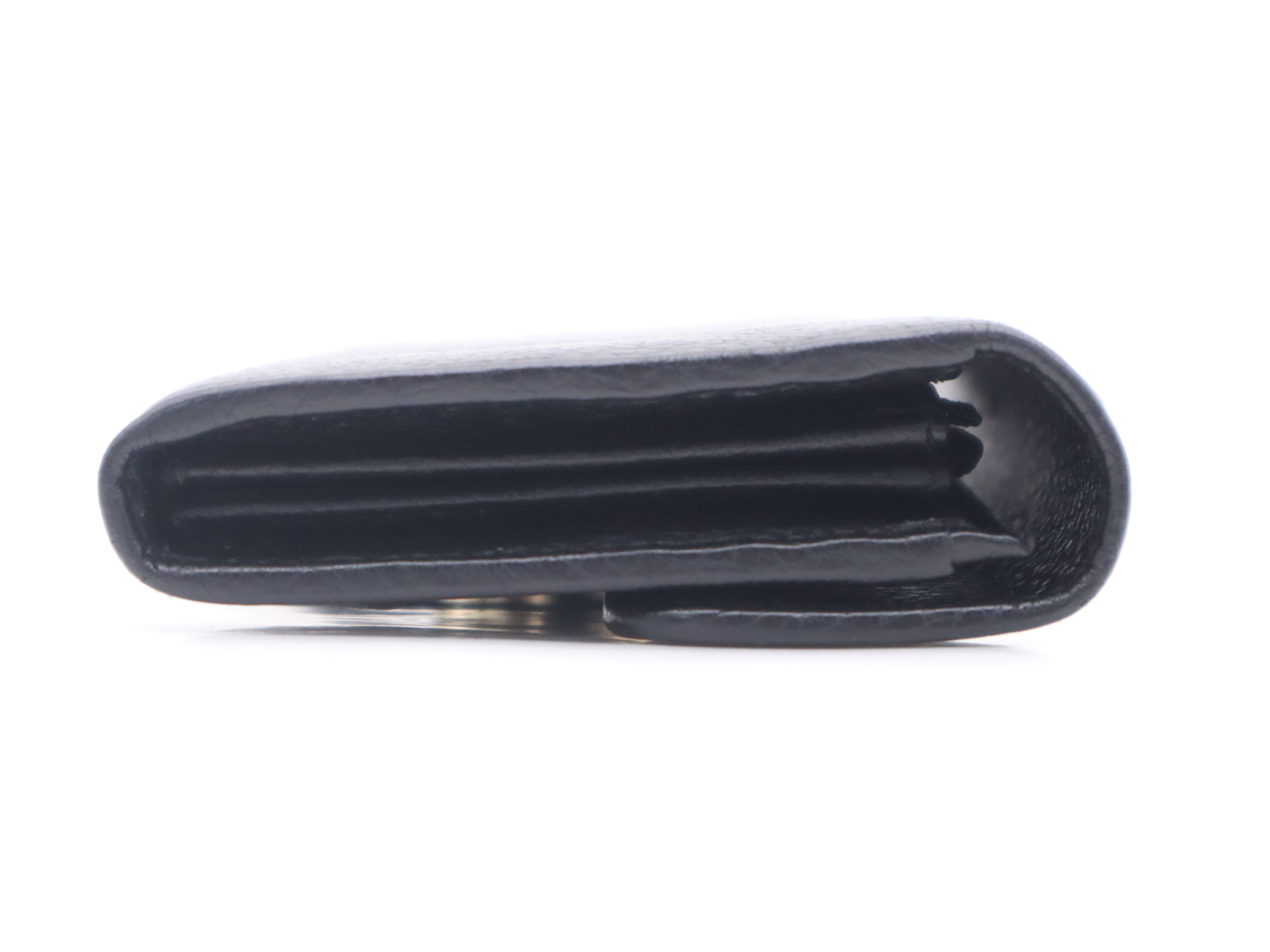 615524 Leather Interlocking G Continental Wallet, Black with Gold Hardware, Box Included. — view 5