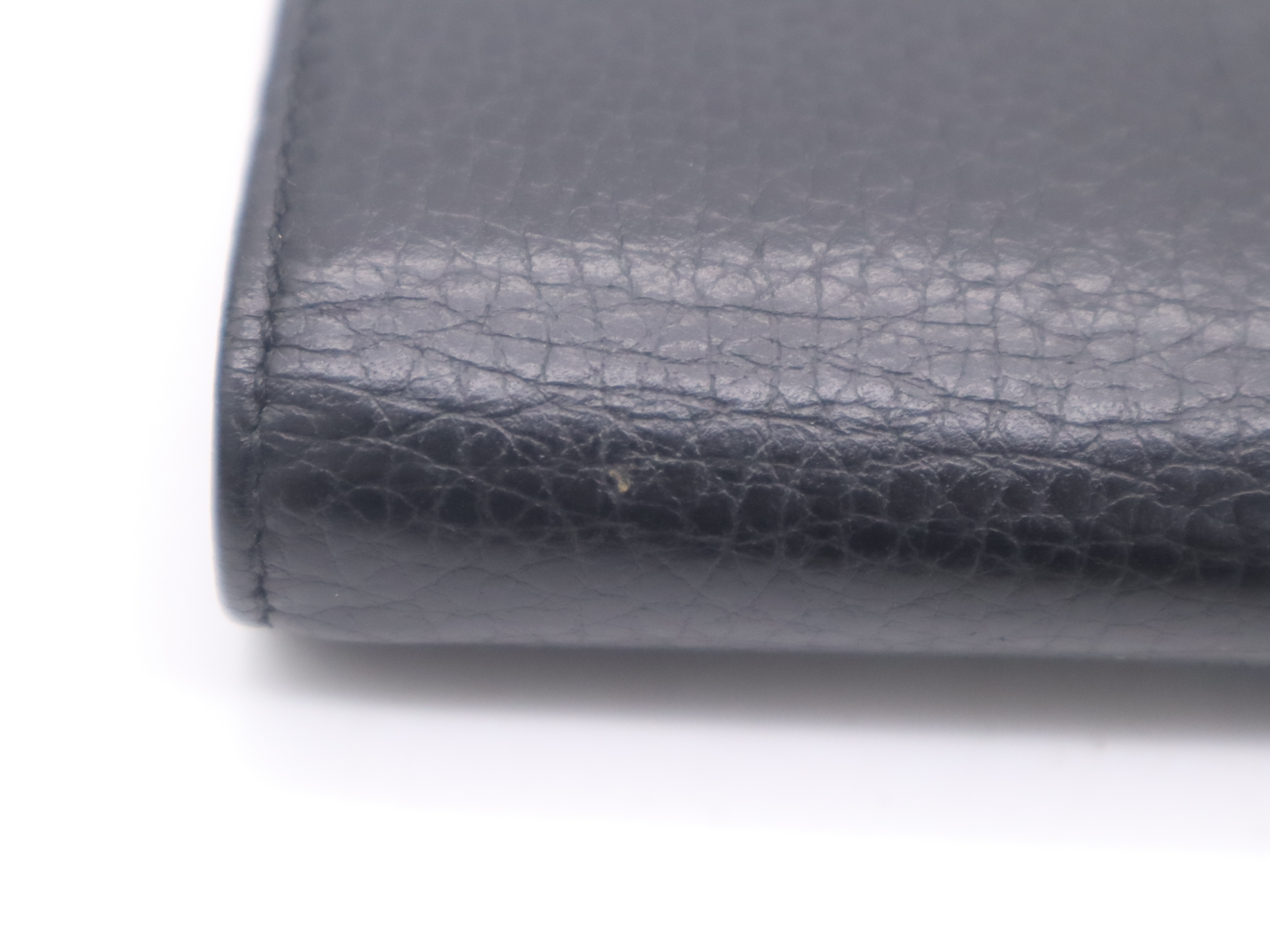 615524 Leather Interlocking G Continental Wallet, Black with Gold Hardware, Box Included. — view 6