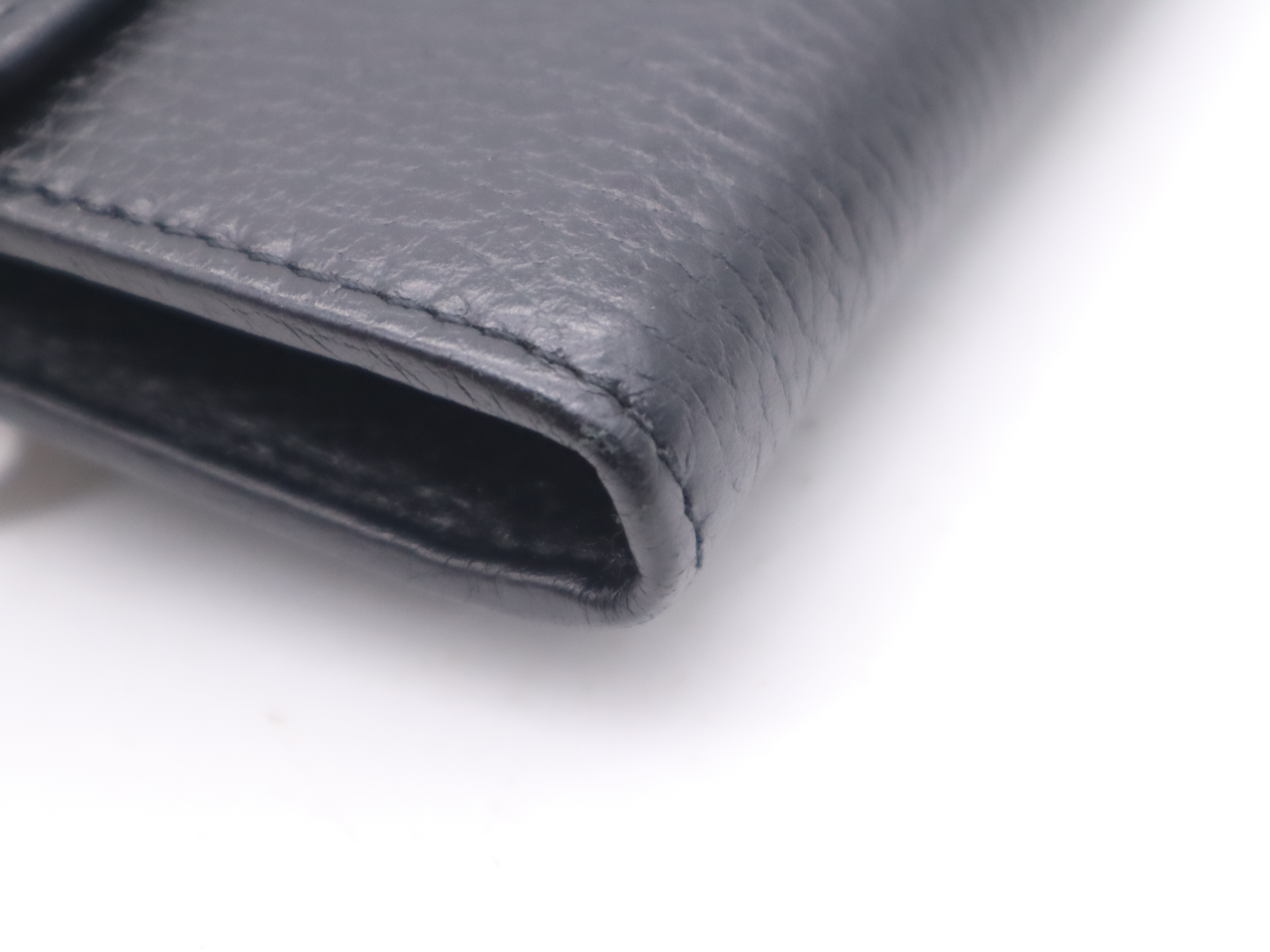 615524 Leather Interlocking G Continental Wallet, Black with Gold Hardware, Box Included. — view 8