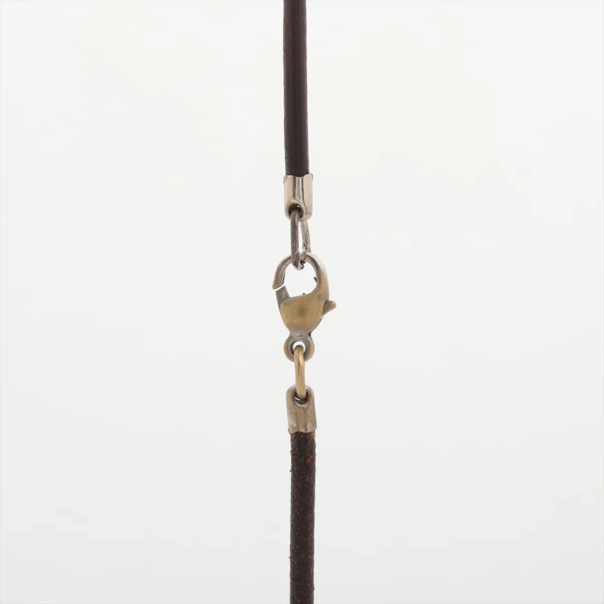 Cheval Horse Necklace Metal x Leather Silver x Brown — view 3