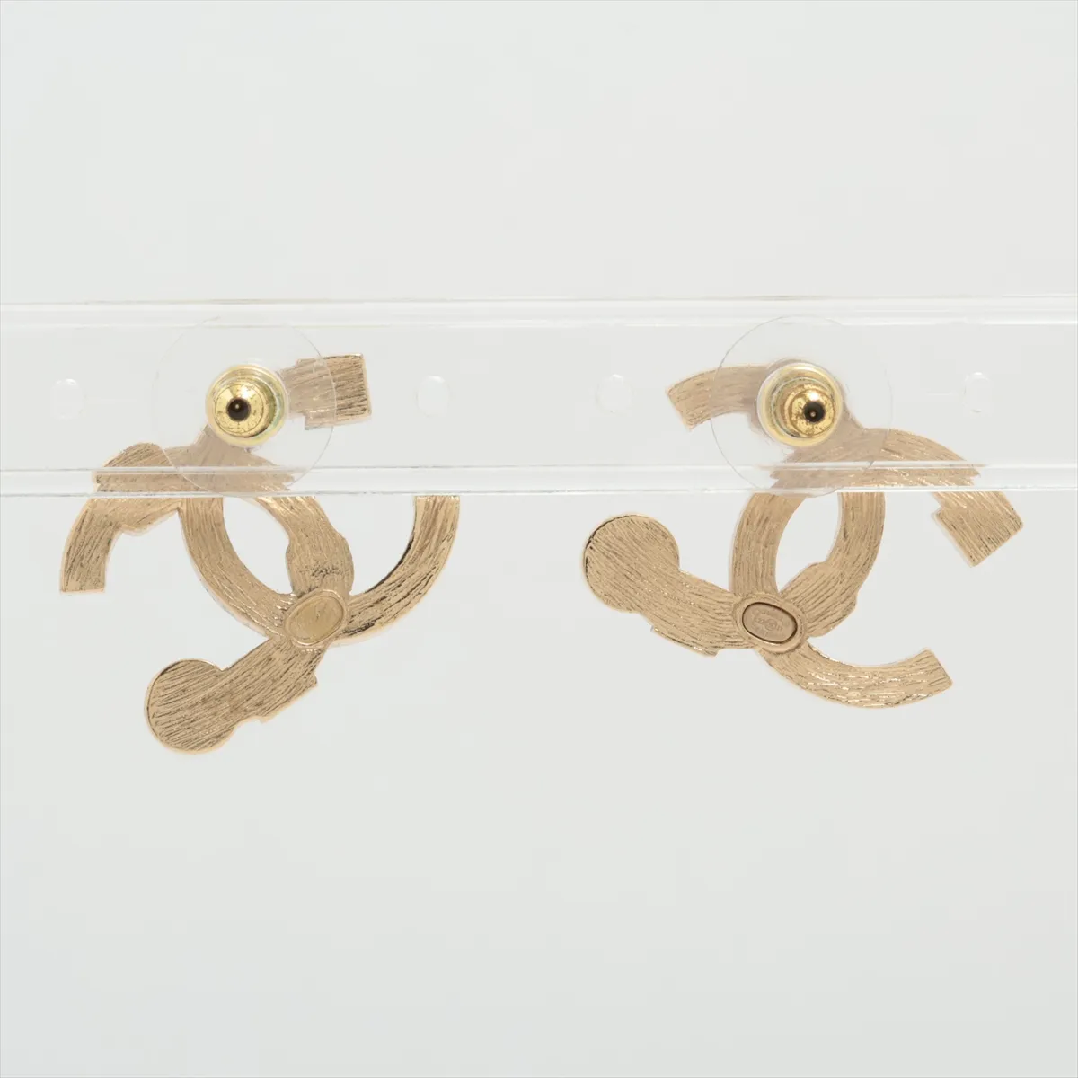 Coco Mark L22B Earrings (Pair) GP x Rhinestone x Faux Pearl Champagne Gold — view 2