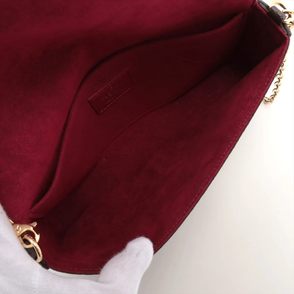 Monogram Pochette Felicie M61276 Fuchsia Pouch (RFID detected) — view 5