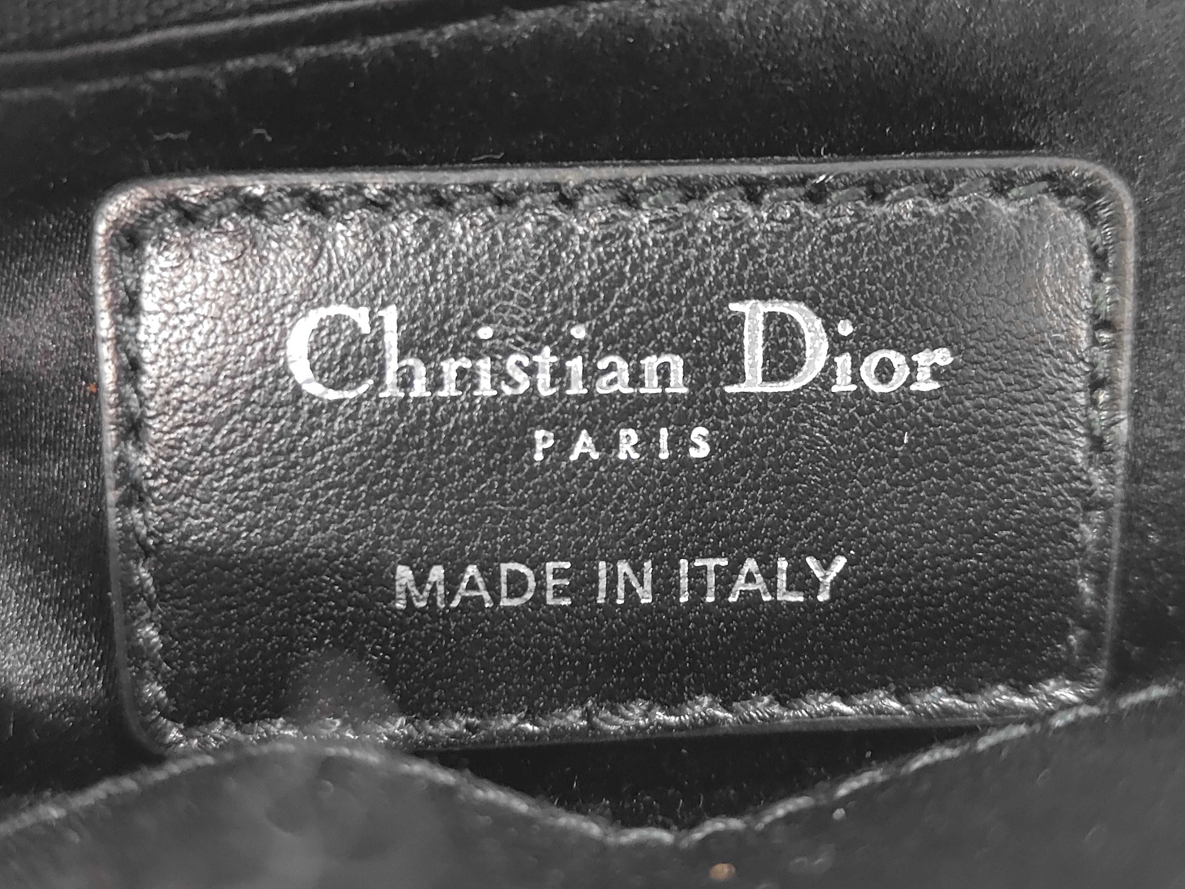 Lady Dior Satin Black & Silver Handbag — view 11