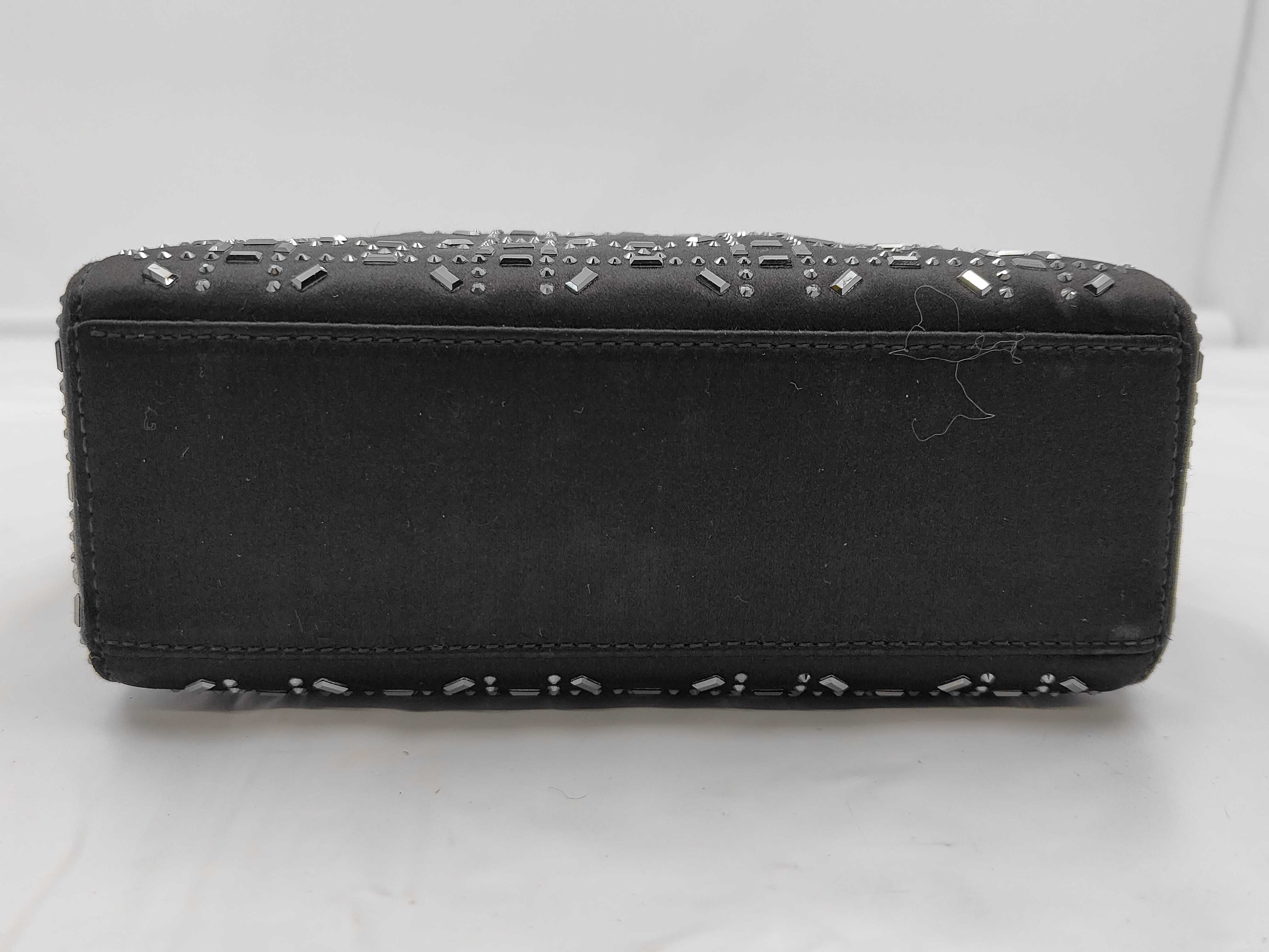 Lady Dior Satin Black & Silver Handbag — view 7