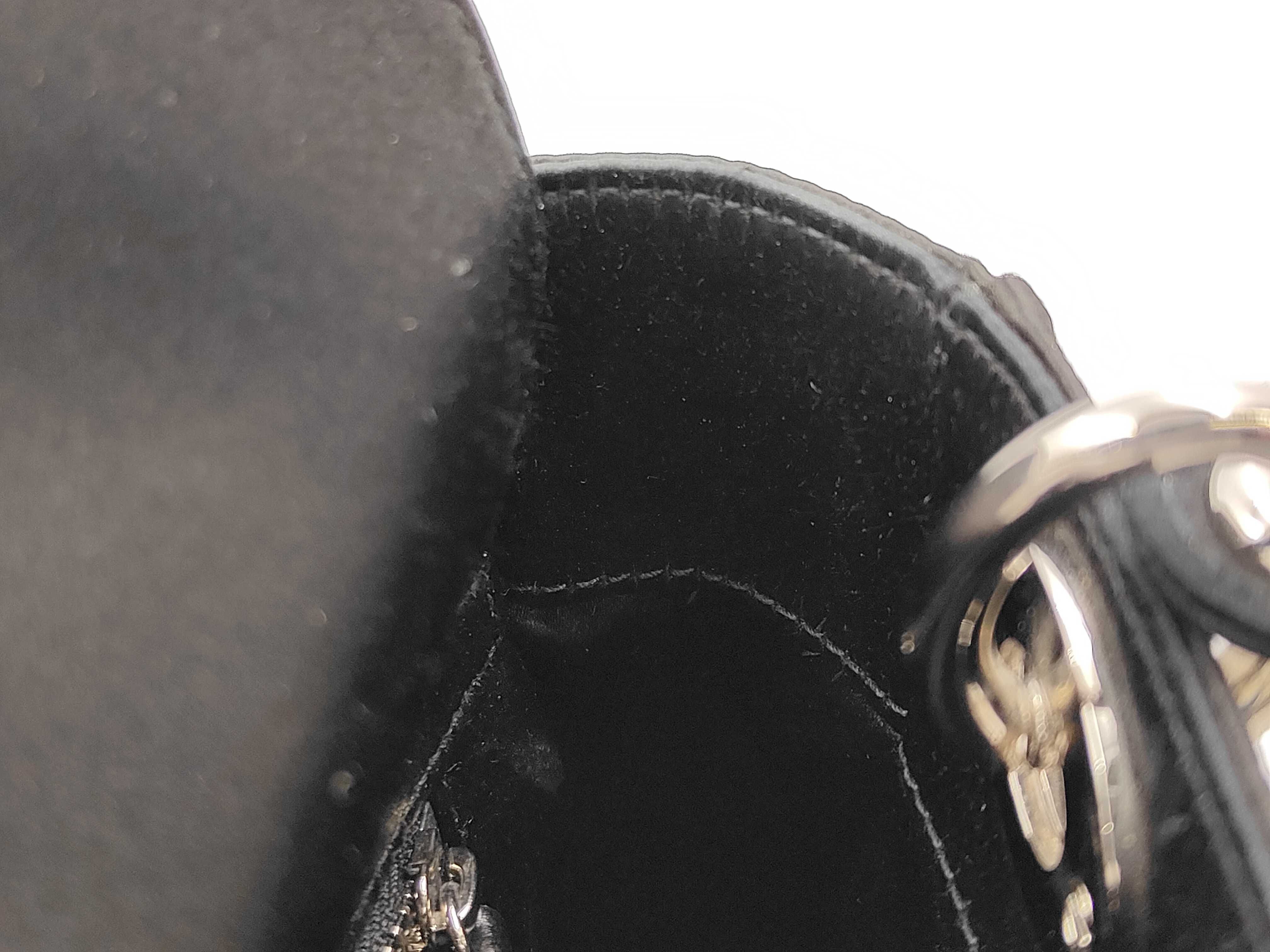 Lady Dior Satin Black & Silver Handbag — view 9