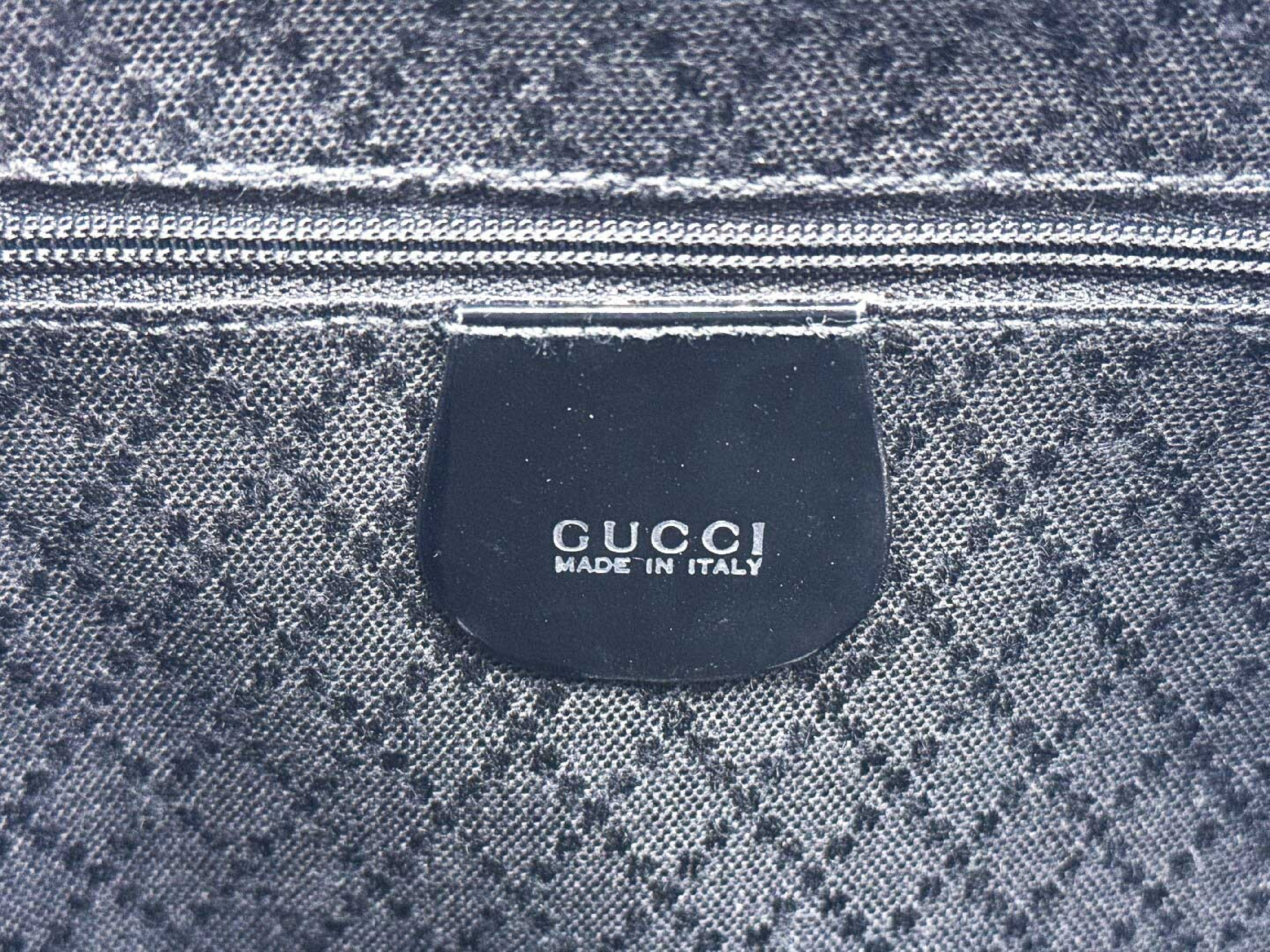 Bamboo Leather Silver Hardware Black One-Shoulder Bag 003.2058 — view 10