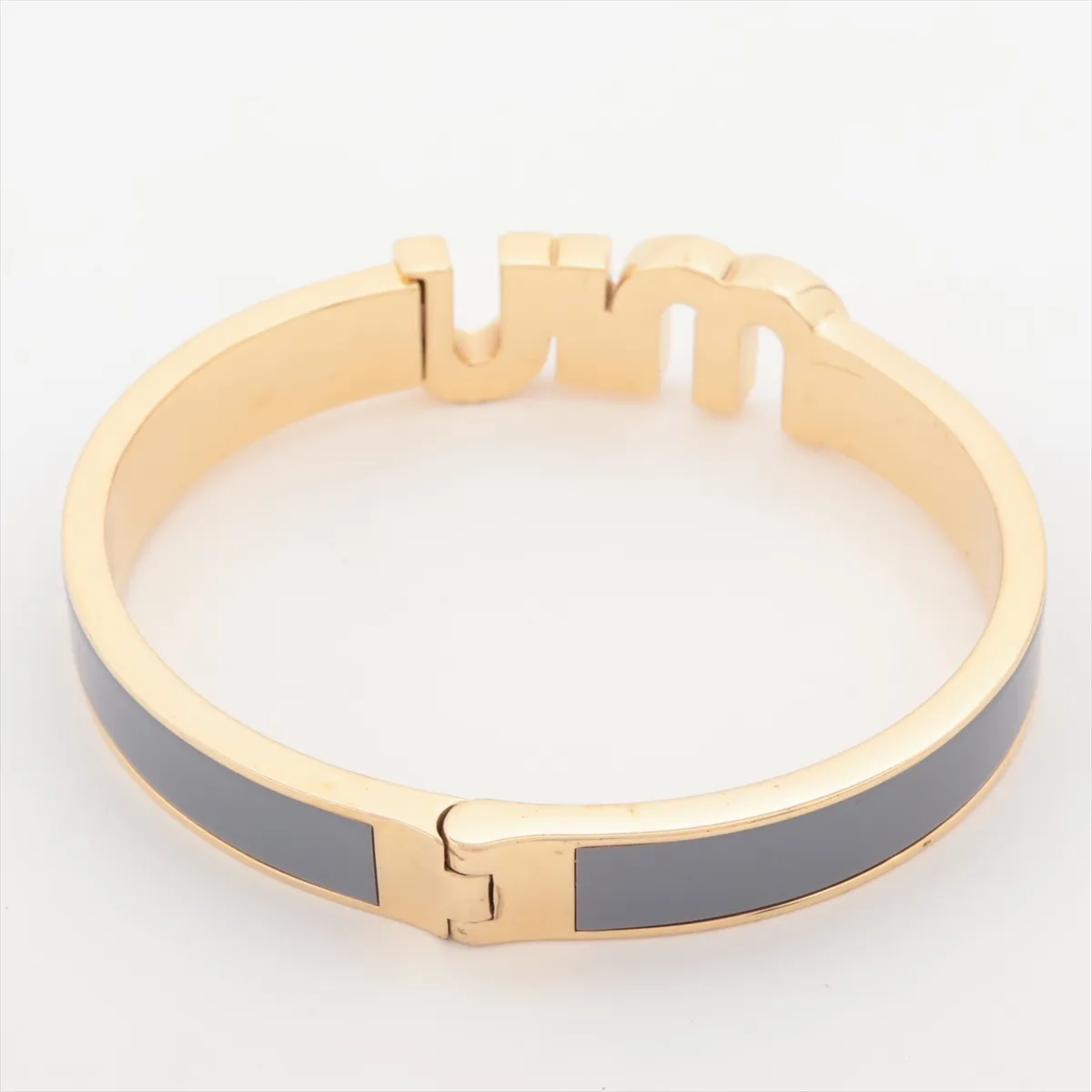 5JB413 Logo Bangle M GP Gold x Blue. Shows signs of wear, — view 2