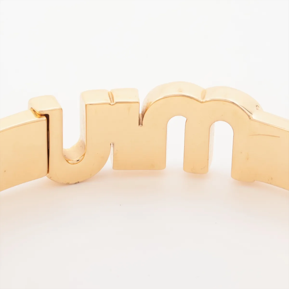 5JB413 Logo Bangle M GP Gold x Blue. Shows signs of wear, — view 4