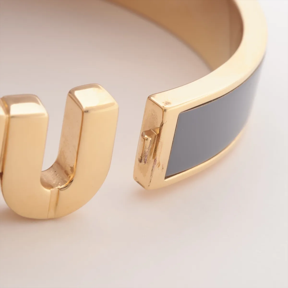 5JB413 Logo Bangle M GP Gold x Blue. Shows signs of wear, — view 5