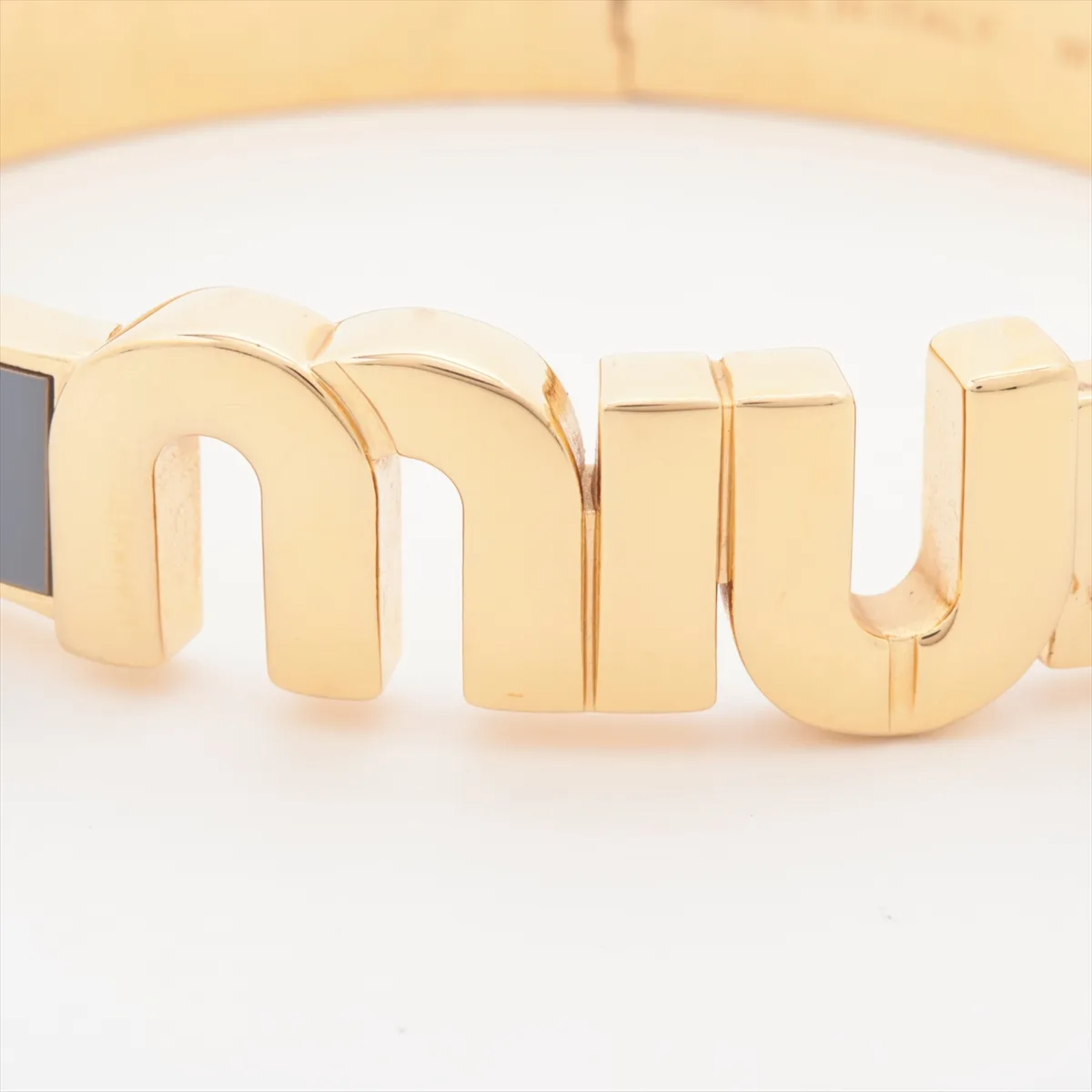 5JB413 Logo Bangle M GP Gold x Blue. Shows signs of wear, — view 6